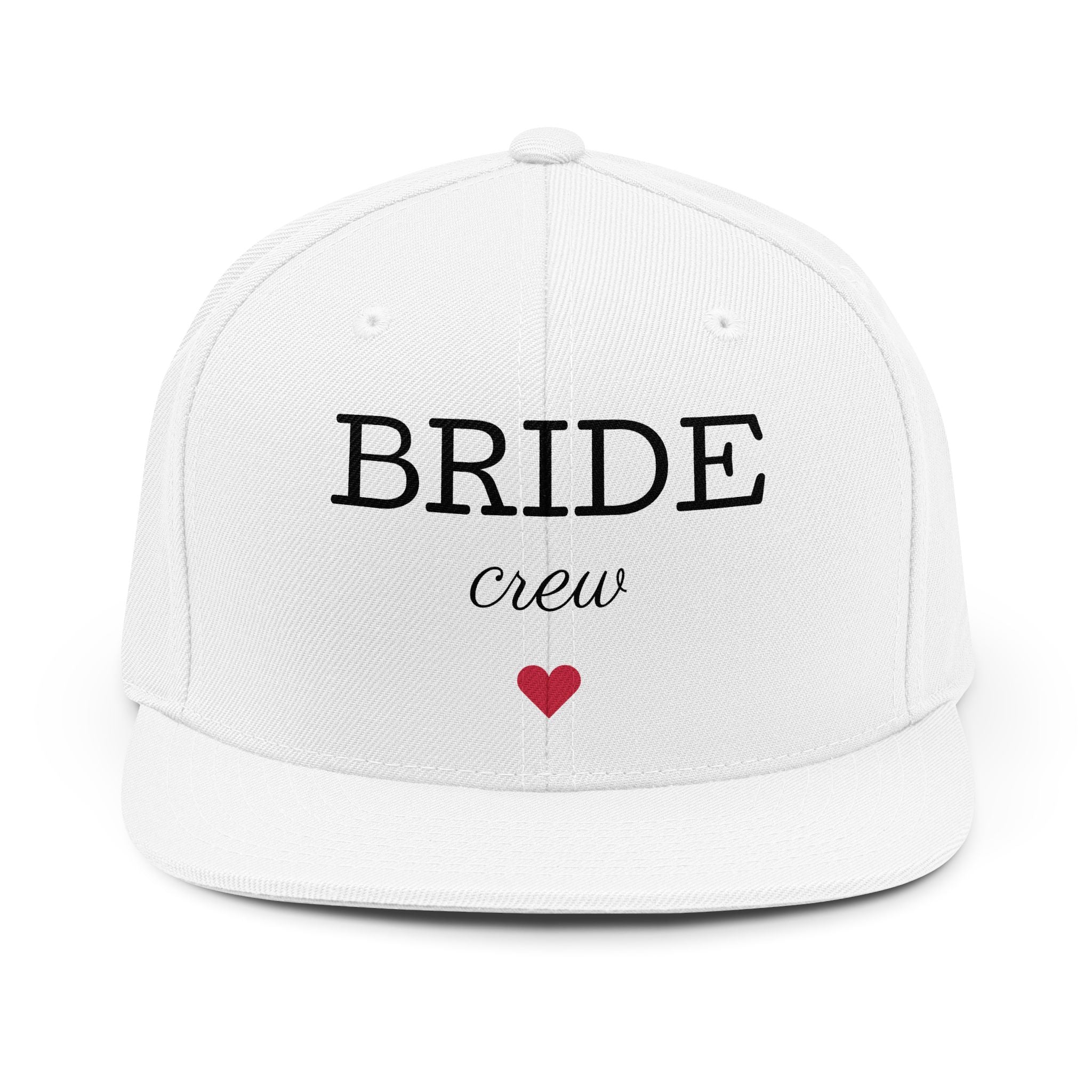 Bride Crew Snapback Hat — Bachelorette Party Heart Cap