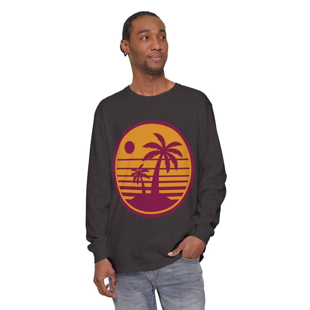 Retro Tropical Palm Sunset Long Sleeve
