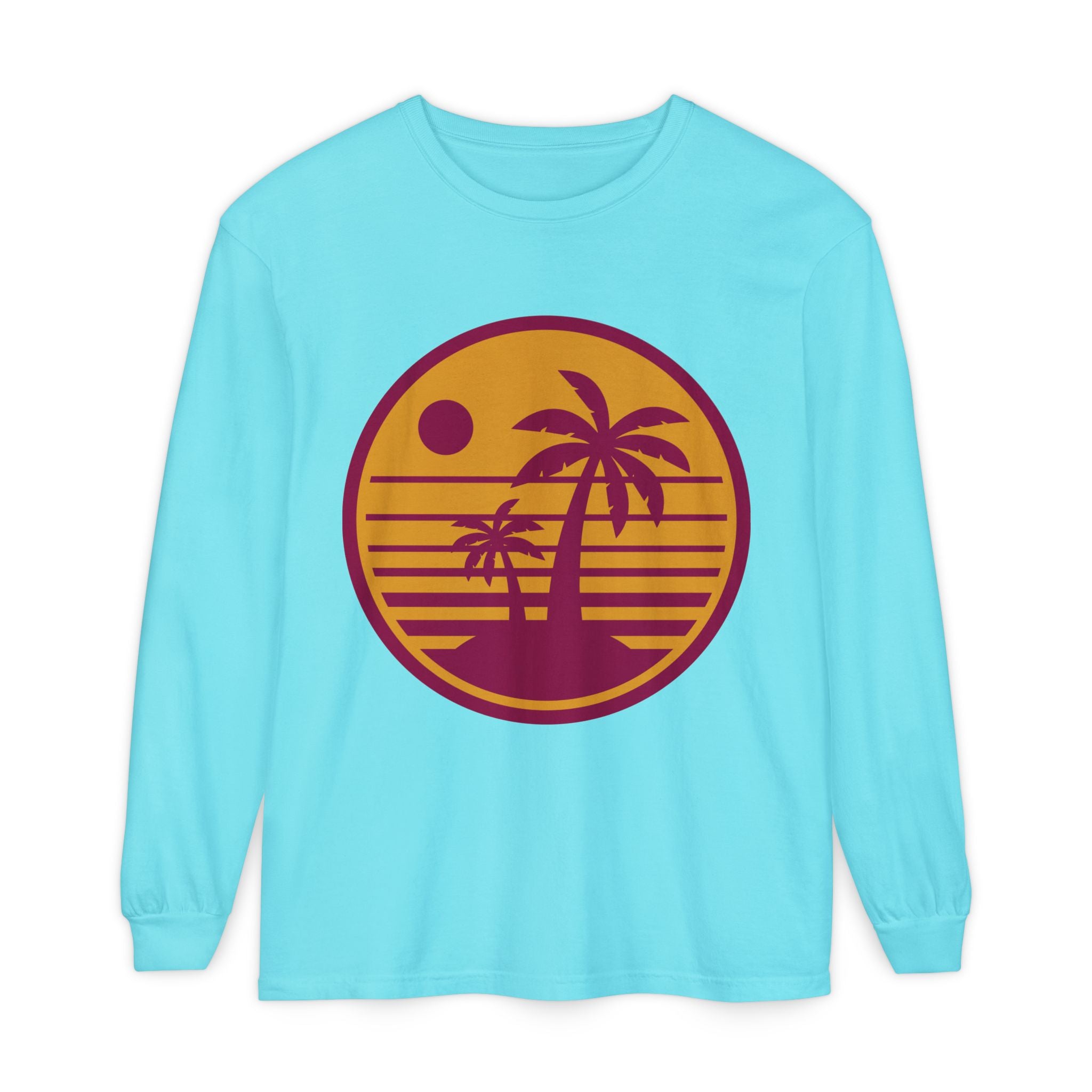 Retro Tropical Palm Sunset Long Sleeve
