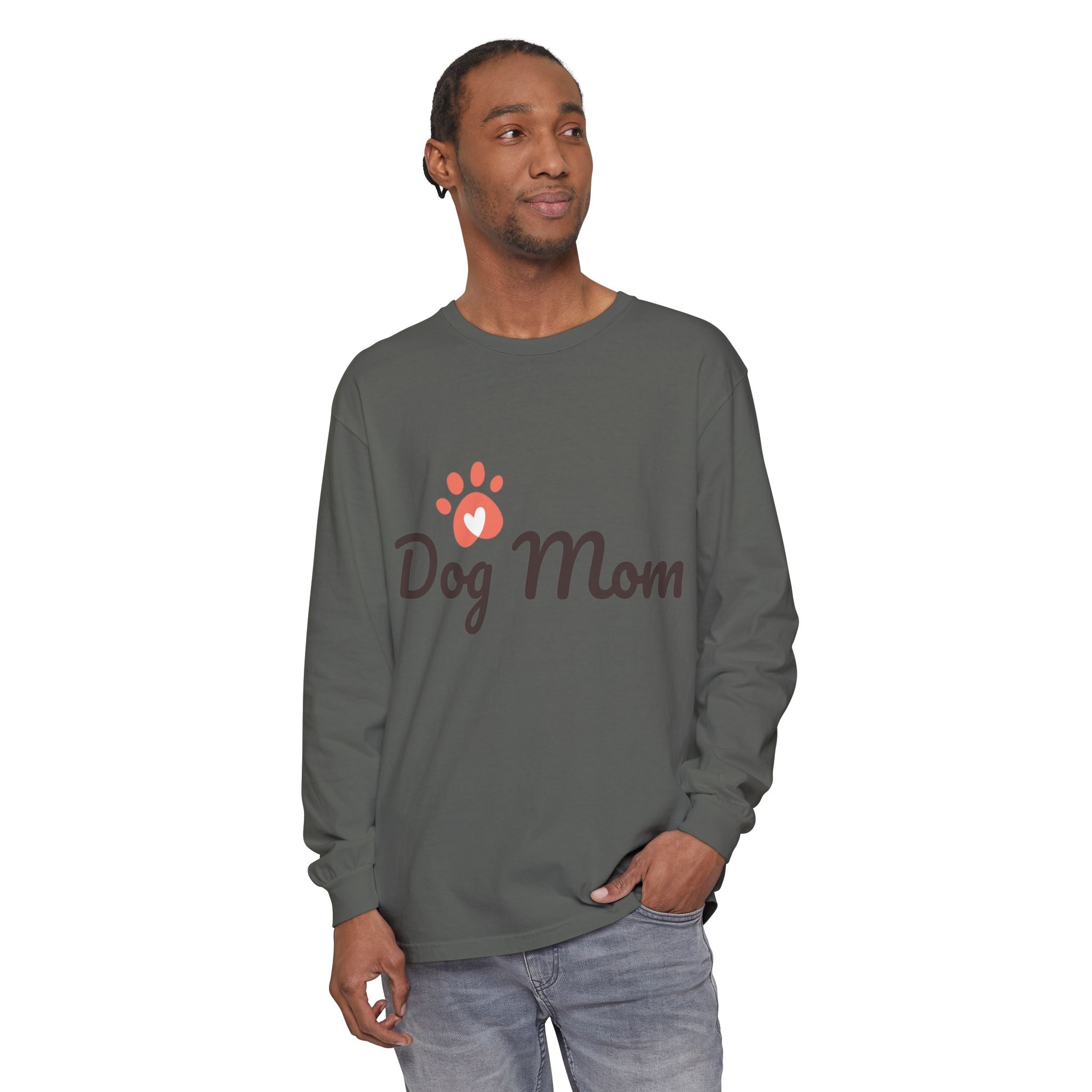 Dog Mom paw heart Long Sleeve T-Shirt | Dog Mom shirt