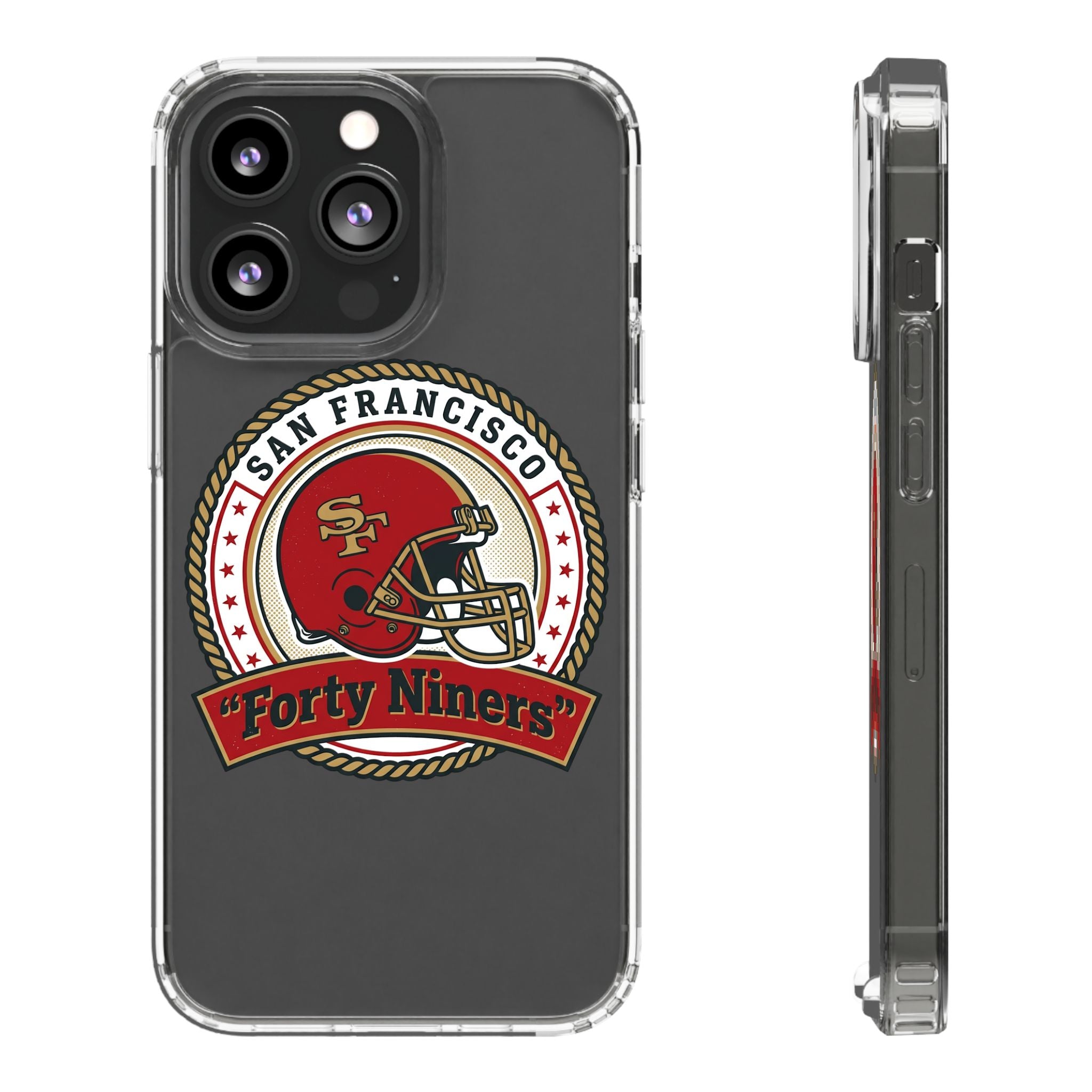San Francisco Forty Niners Football Helmet Clear Case | NFL Team Phone Cover