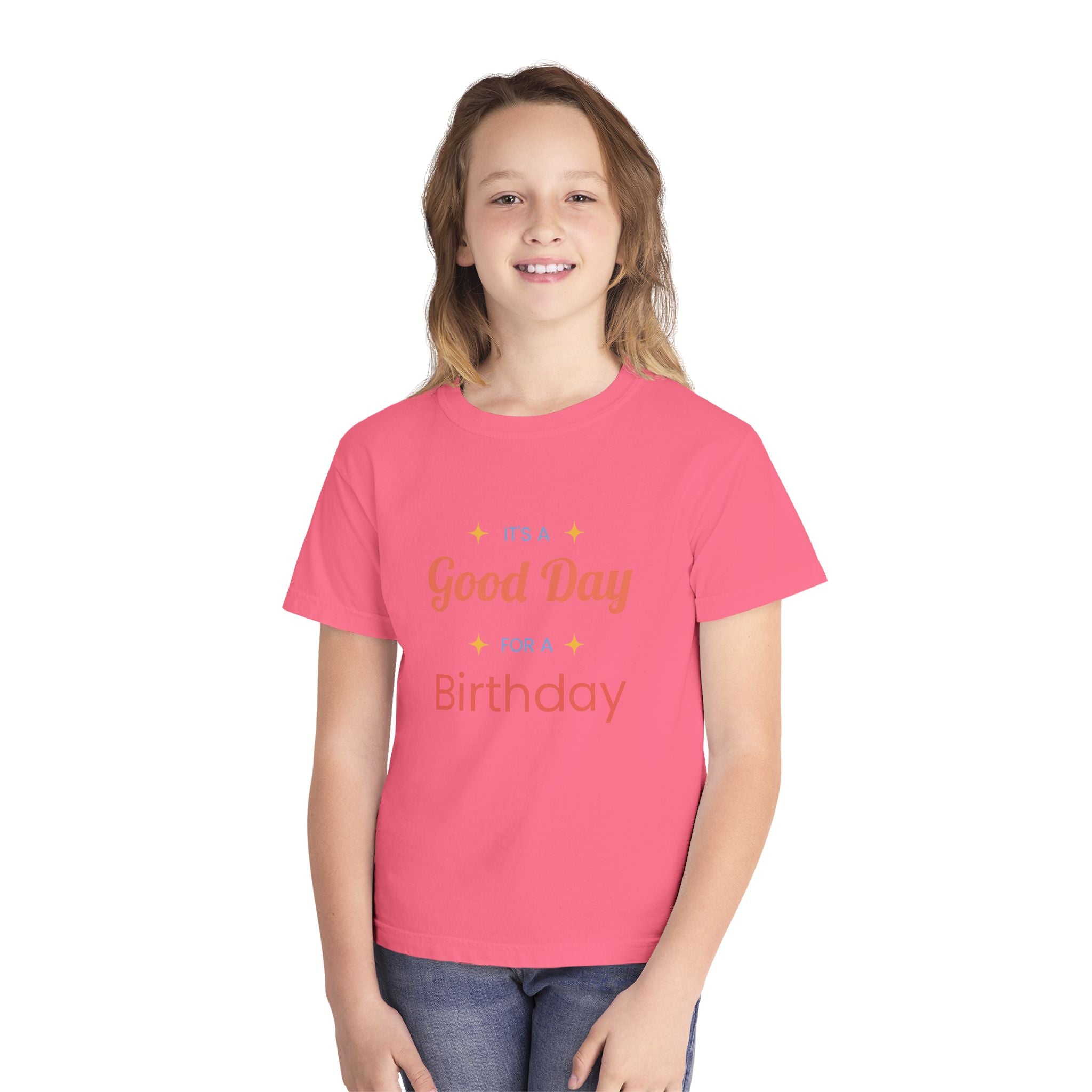 Good Day for a Birthday Youth Tee | Birthday Kids Shirt, Pastel Yellow
