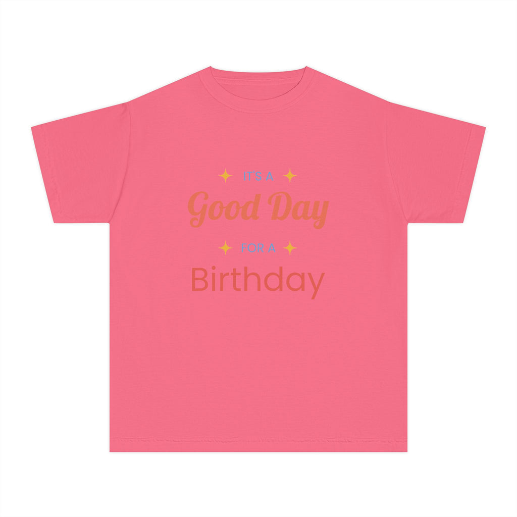 Good Day for a Birthday Youth Tee | Birthday Kids Shirt, Pastel Yellow