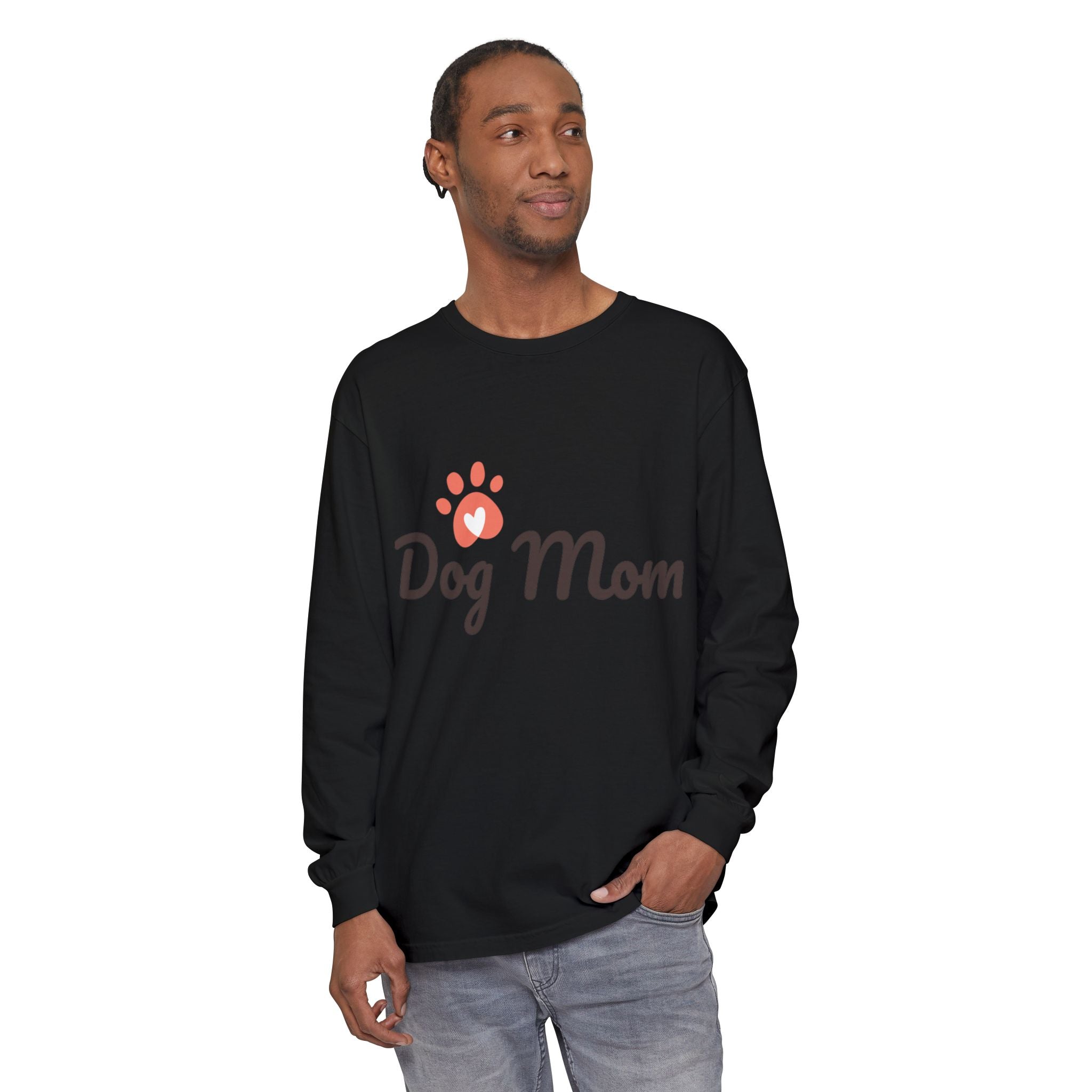 Dog Mom paw heart Long Sleeve T-Shirt | Dog Mom shirt