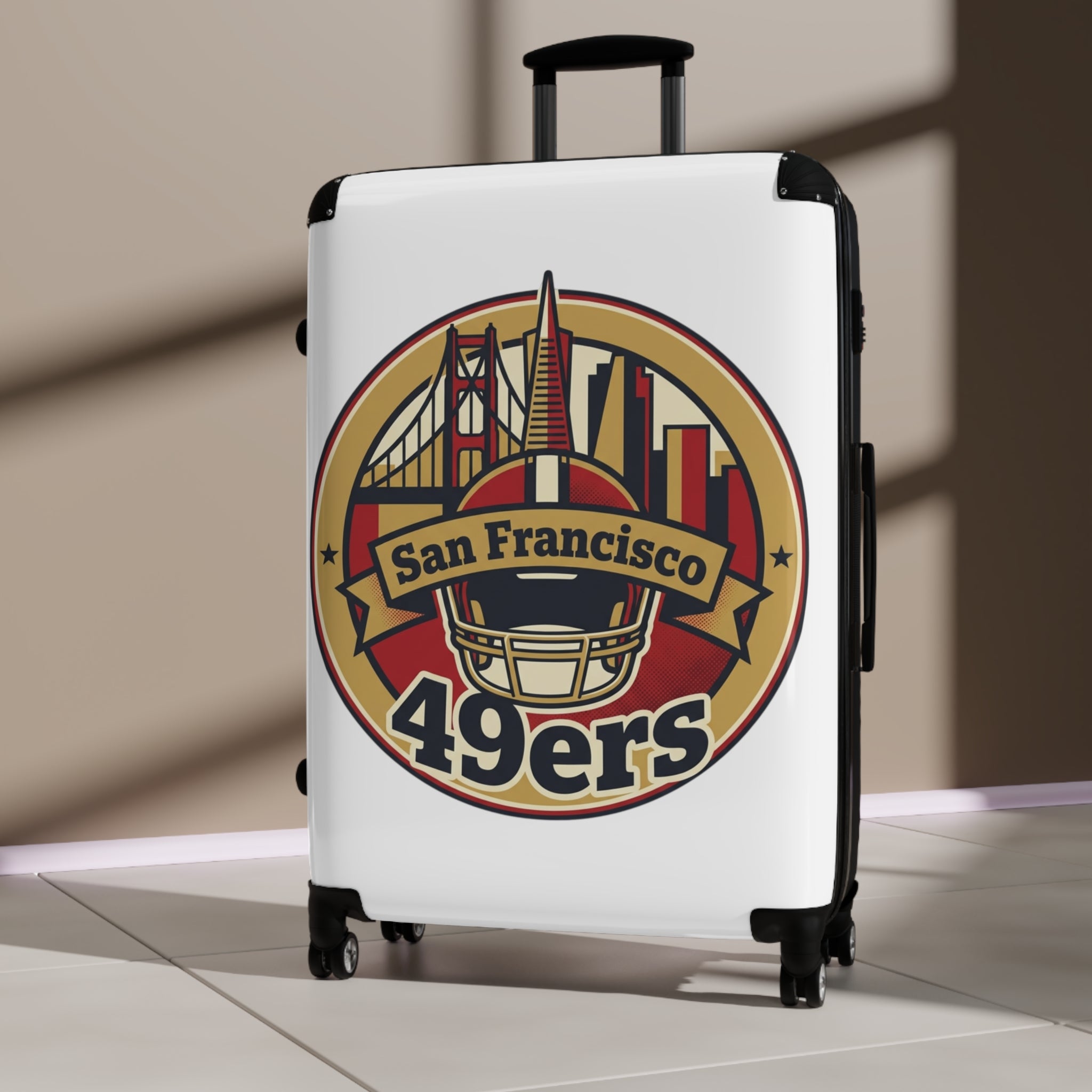 San Francisco 49ers Logo Suitcase | NFL City Skyline Luggage