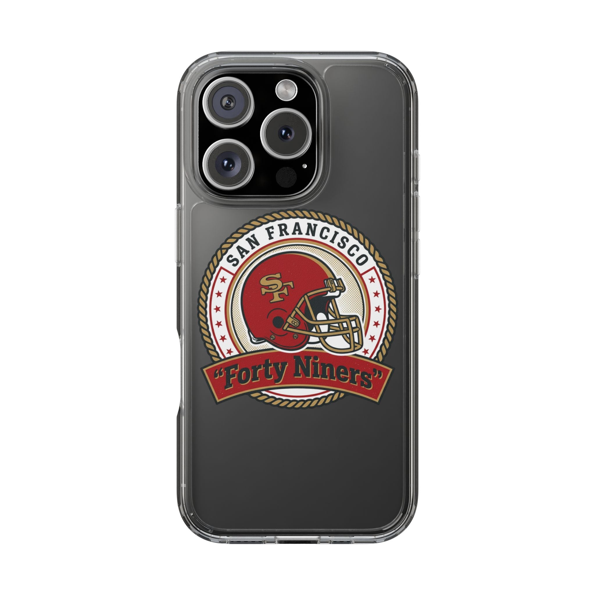 San Francisco Forty Niners Football Helmet Clear Case | NFL Team Phone Cover