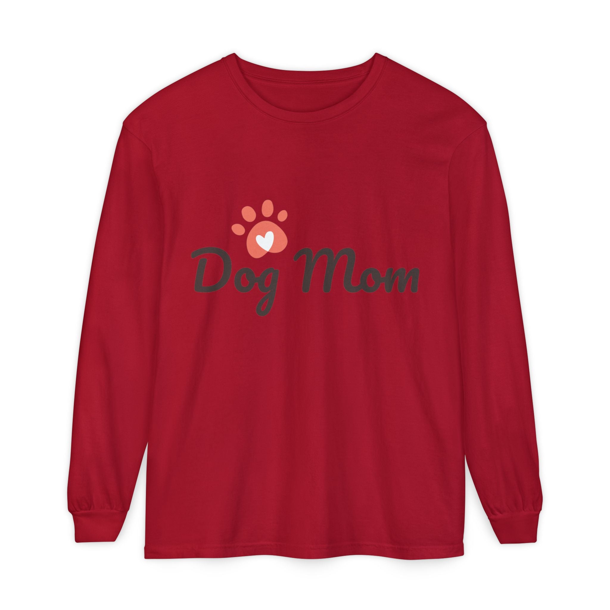 Dog Mom paw heart Long Sleeve T-Shirt | Dog Mom shirt