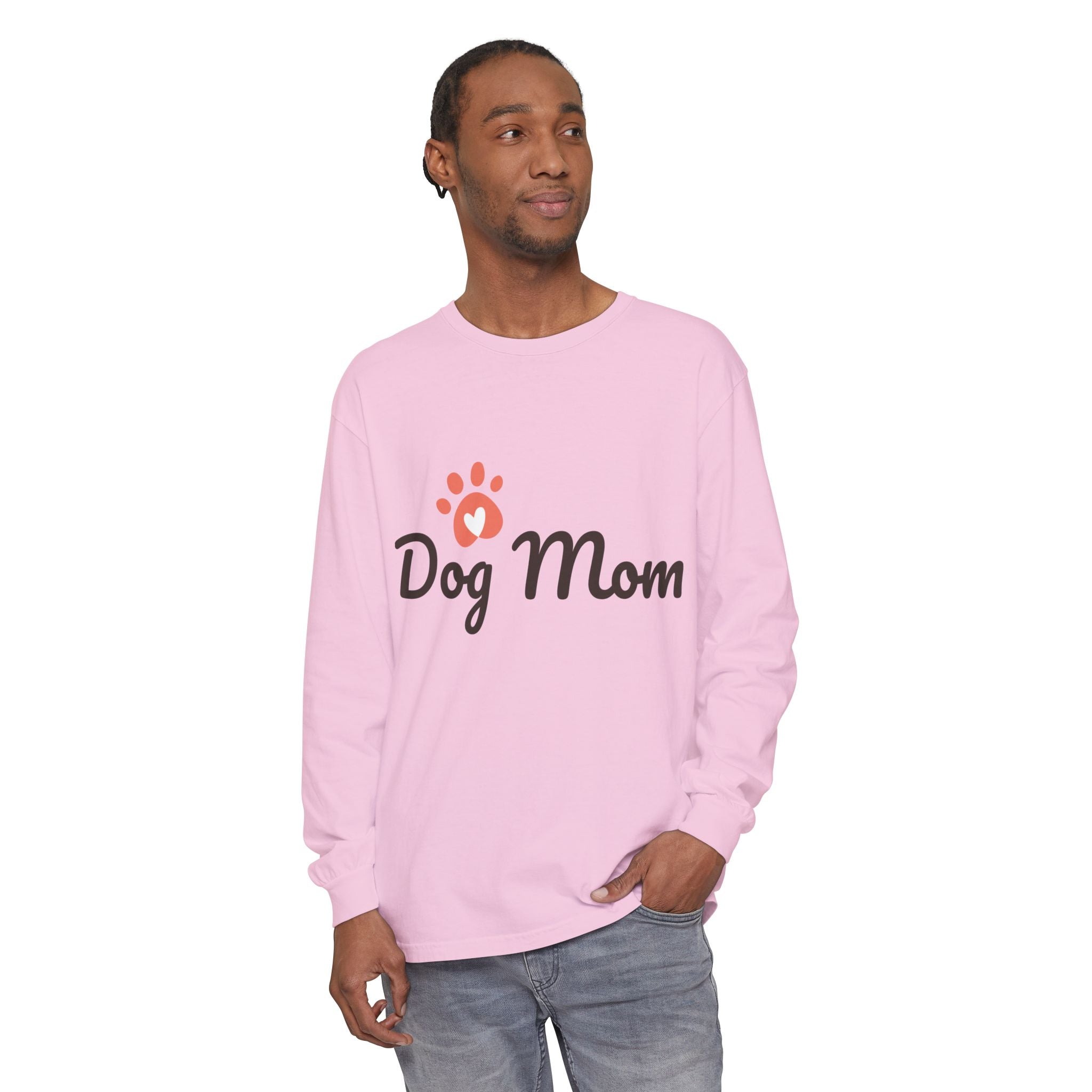 Dog Mom paw heart Long Sleeve T-Shirt | Dog Mom shirt
