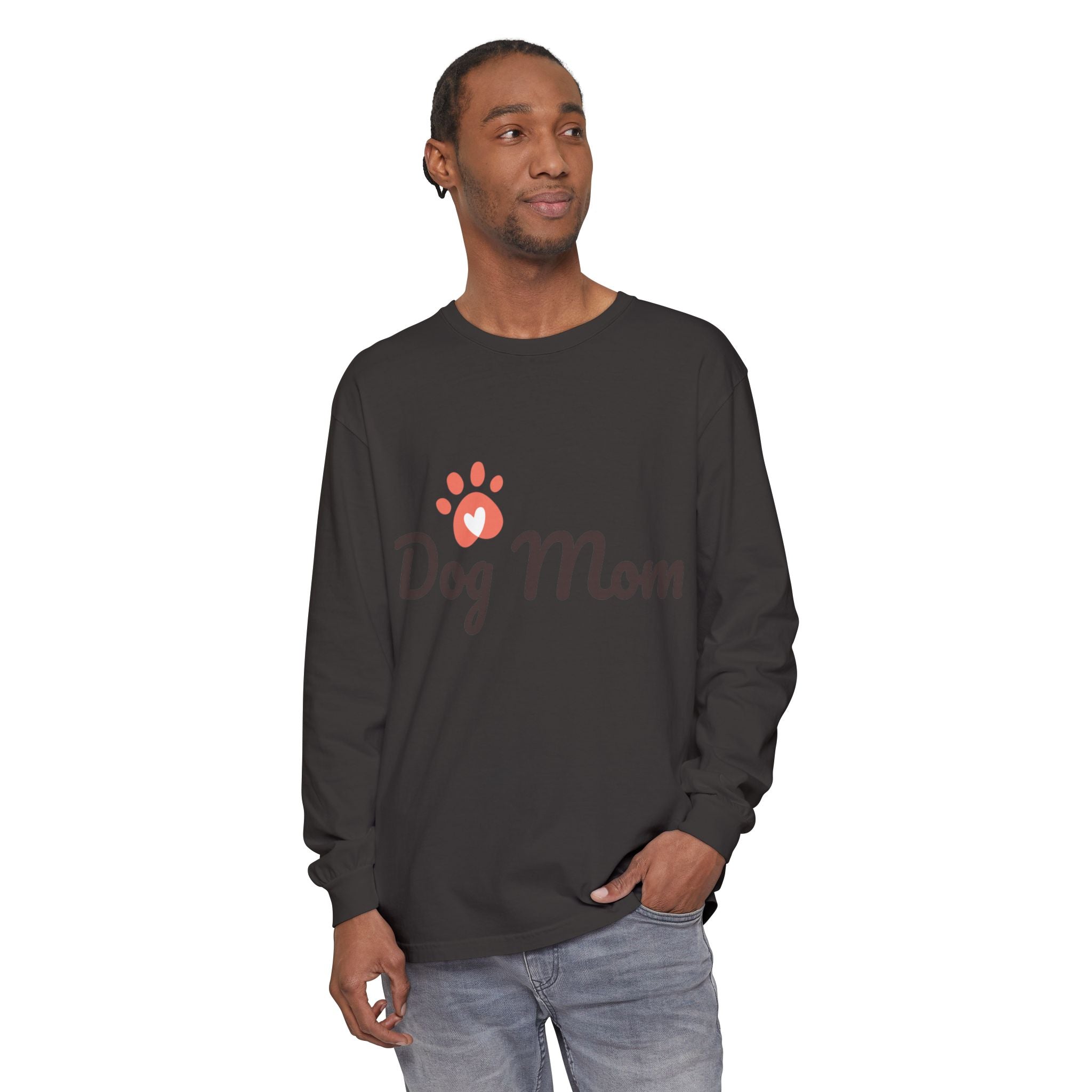 Dog Mom paw heart Long Sleeve T-Shirt | Dog Mom shirt
