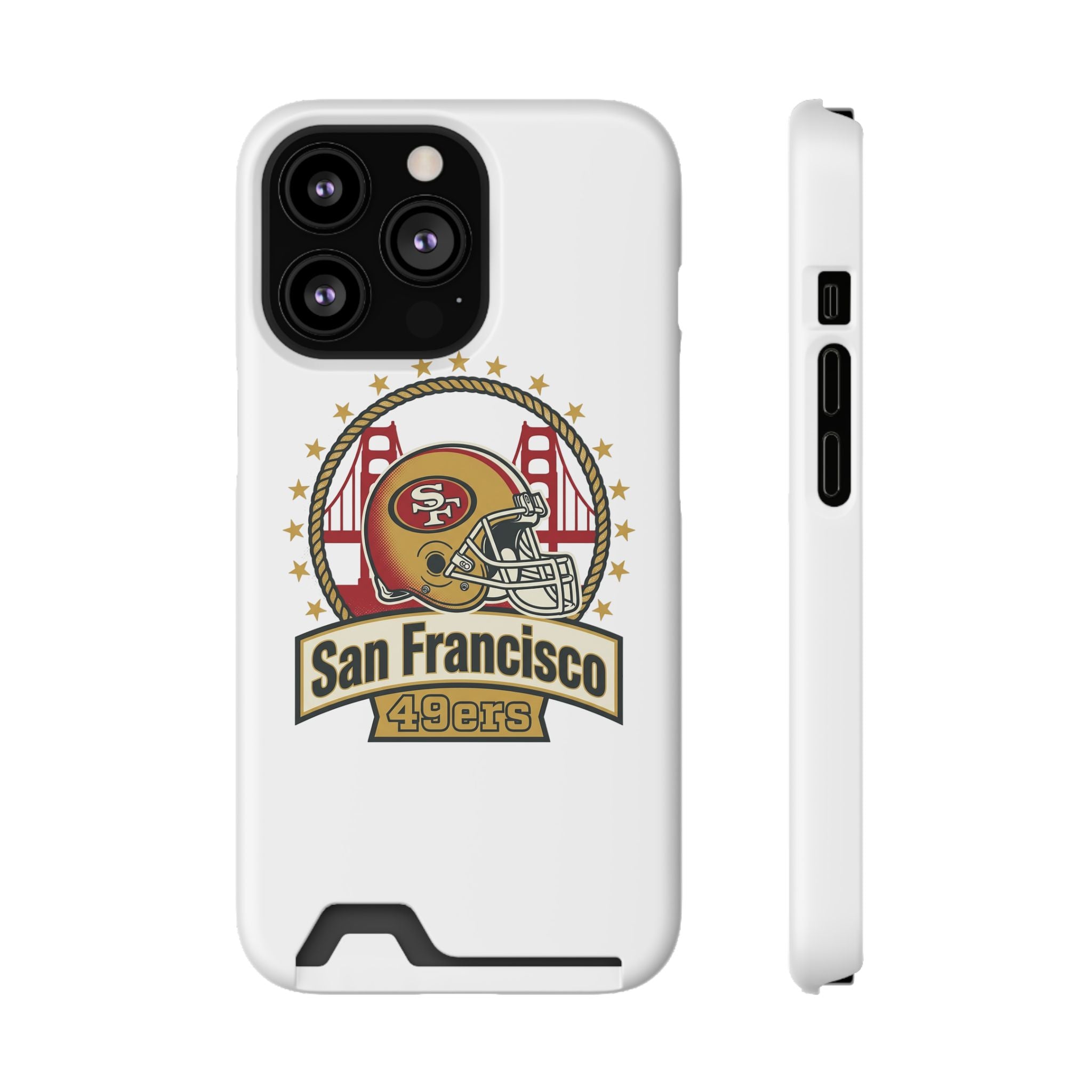 San Francisco 49ers Helmet Phone Case with Card Holder | Team Logo