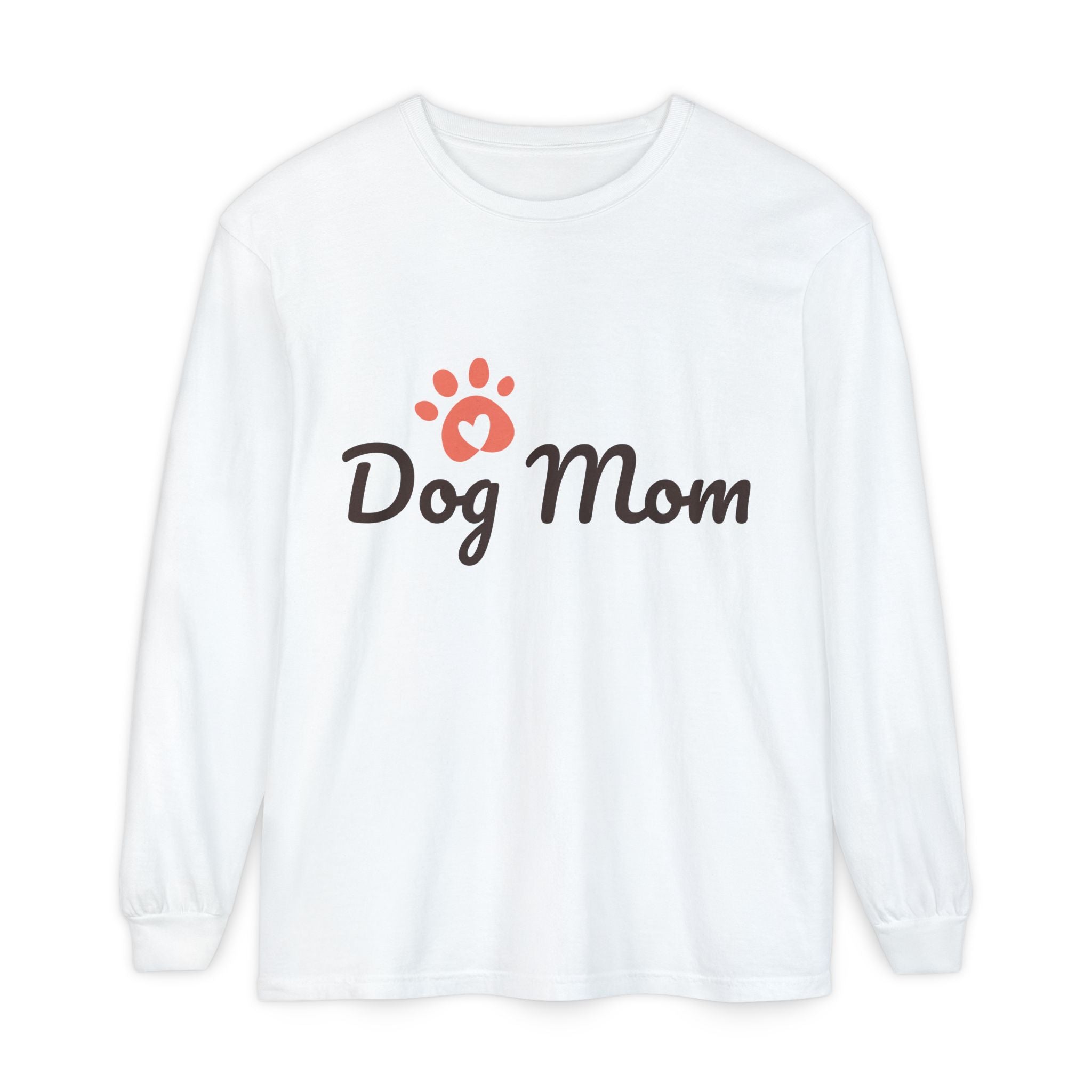 Dog Mom paw heart Long Sleeve T-Shirt | Dog Mom shirt