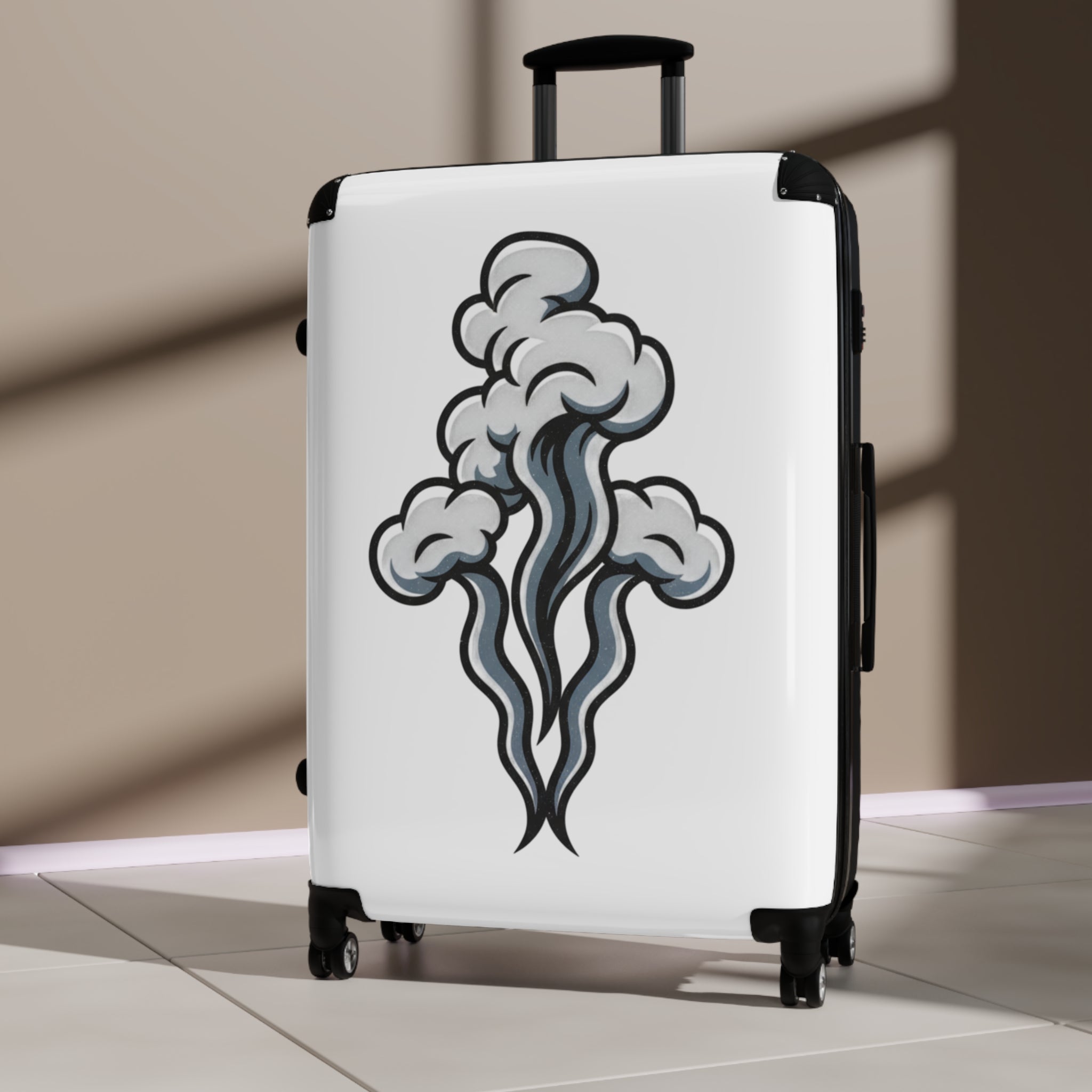 Smoke Plume Suitcase | Travel Luggage with Cloud Graphic