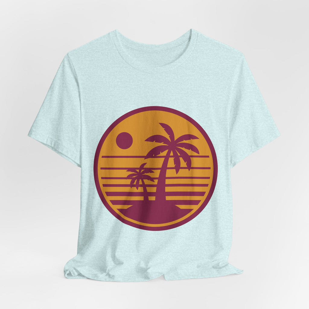 Vintage Palm Sunset Tee — Retro Beach Graphic T-Shirt