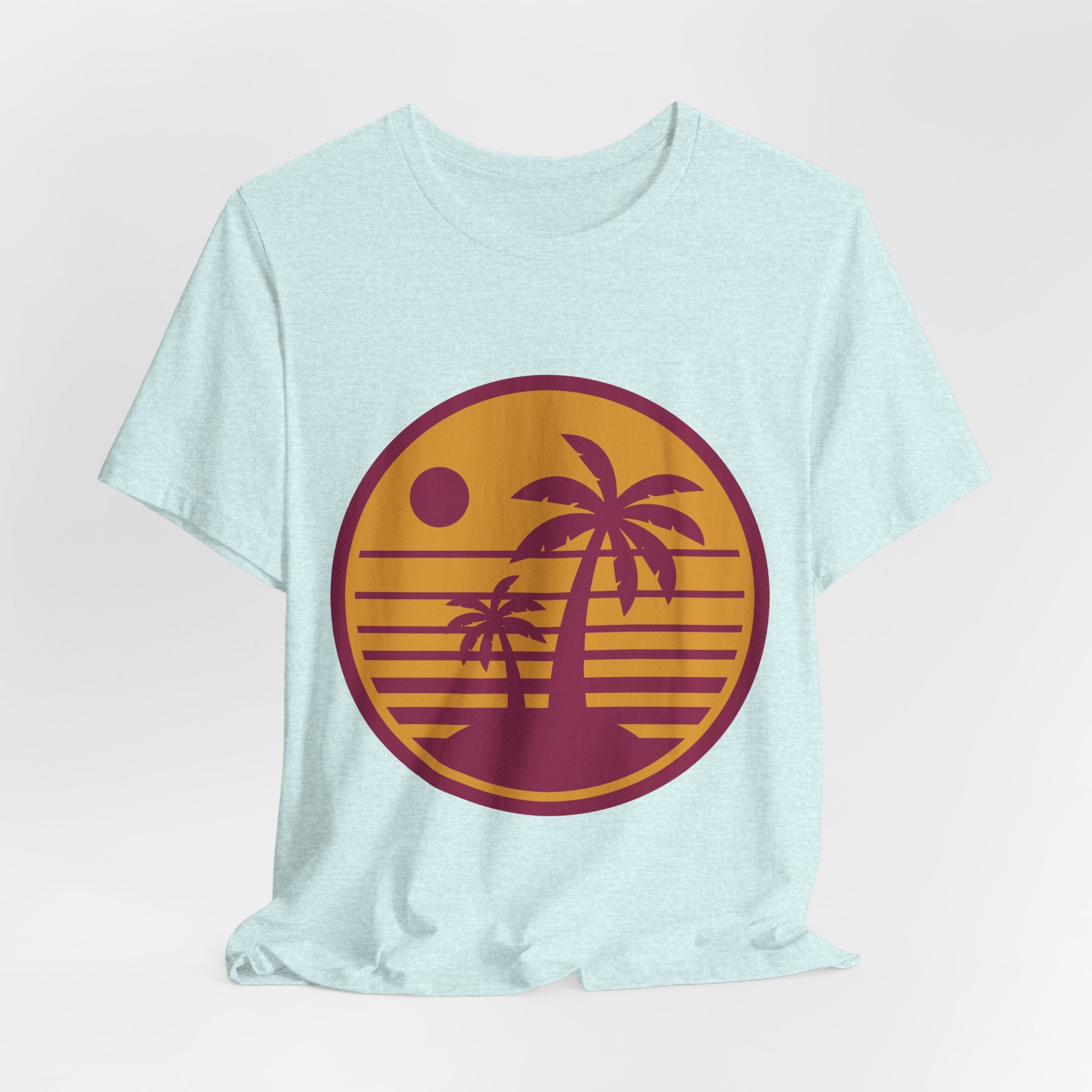 Vintage Palm Sunset Tee — Retro Beach Graphic T-Shirt