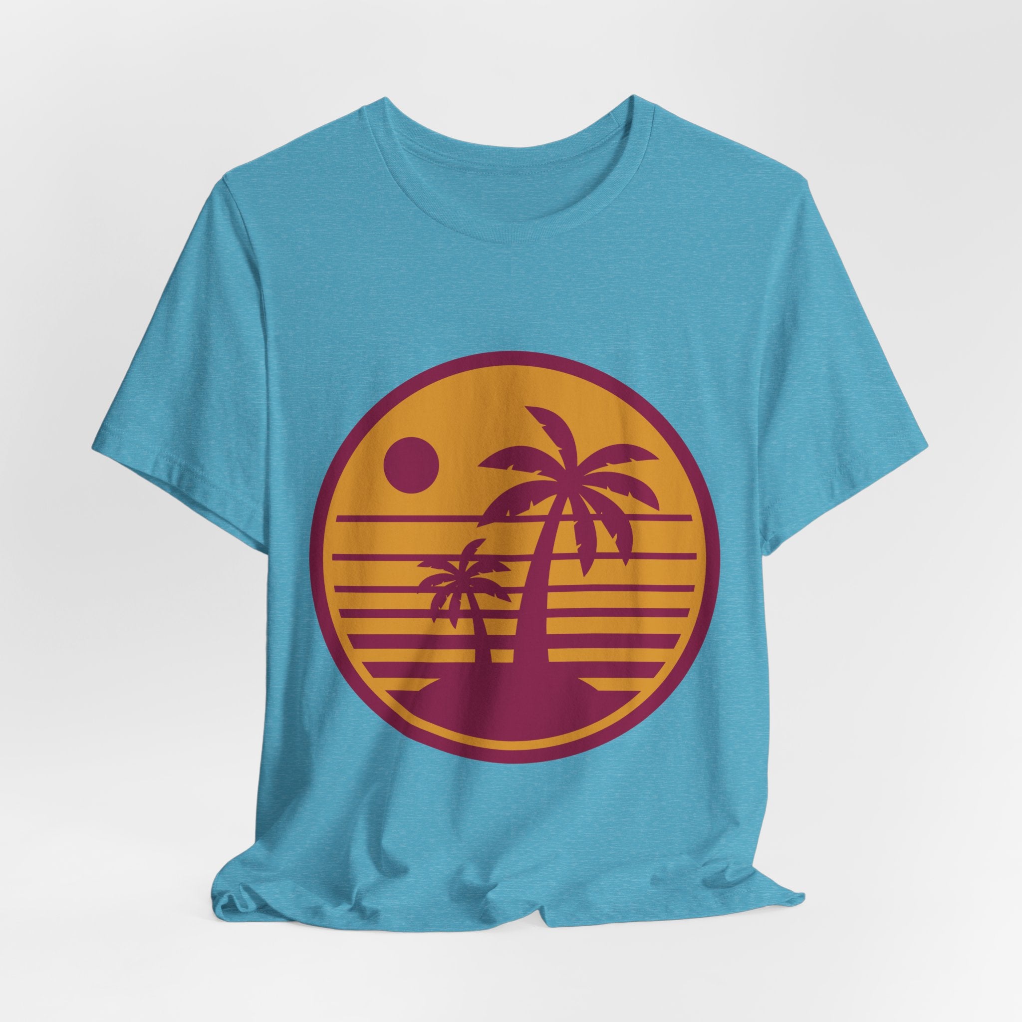 Vintage Palm Sunset Tee — Retro Beach Graphic T-Shirt