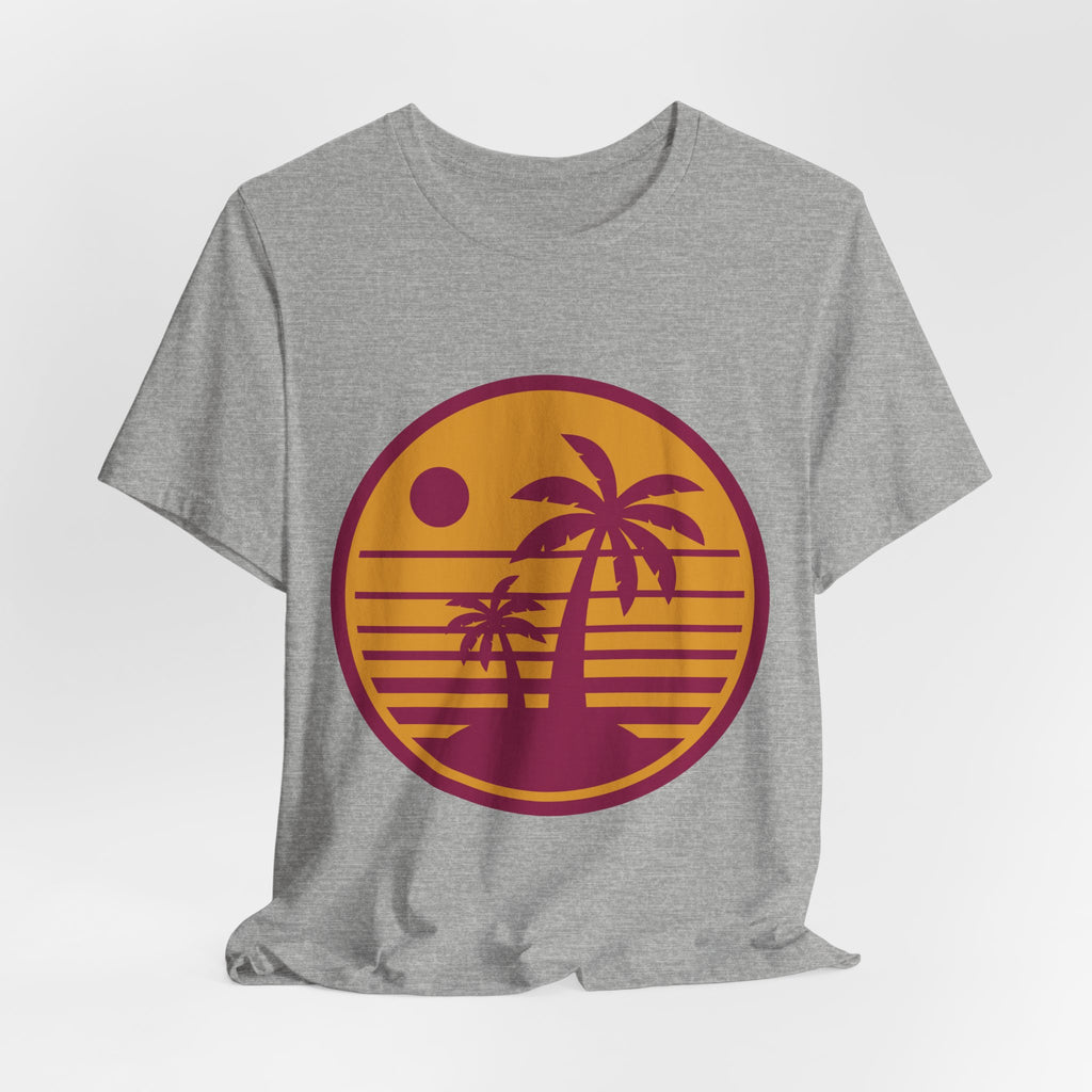 Vintage Palm Sunset Tee — Retro Beach Graphic T-Shirt
