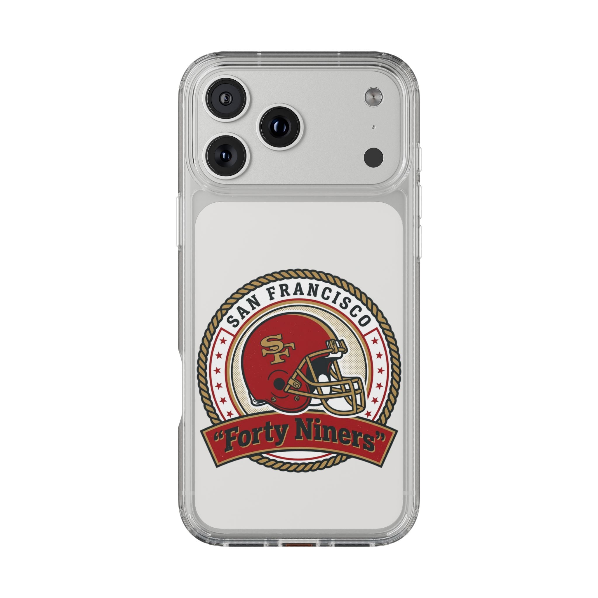 San Francisco Forty Niners Football Helmet Clear Case | NFL Team Phone Cover