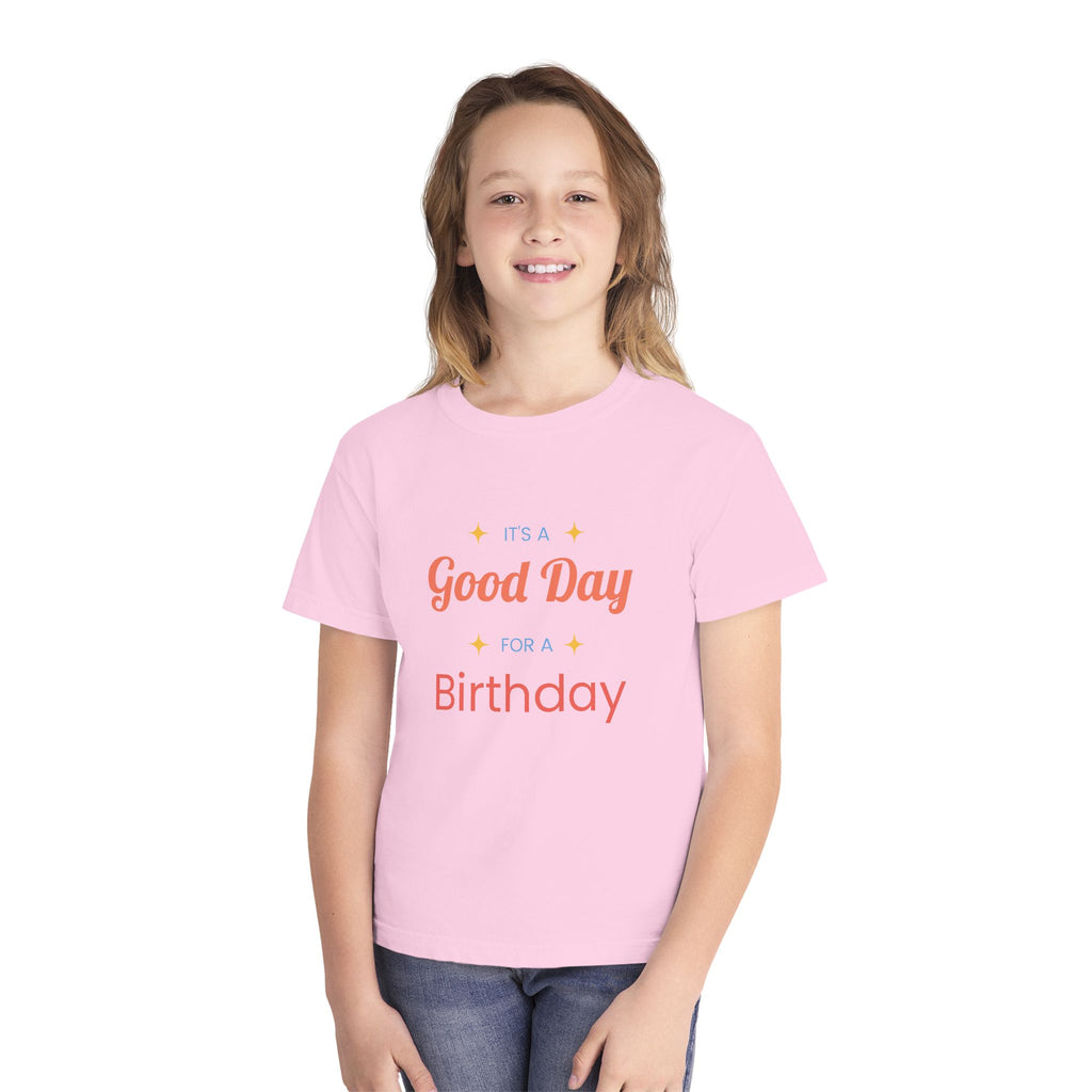 Good Day for a Birthday Youth Tee | Birthday Kids Shirt, Pastel Yellow