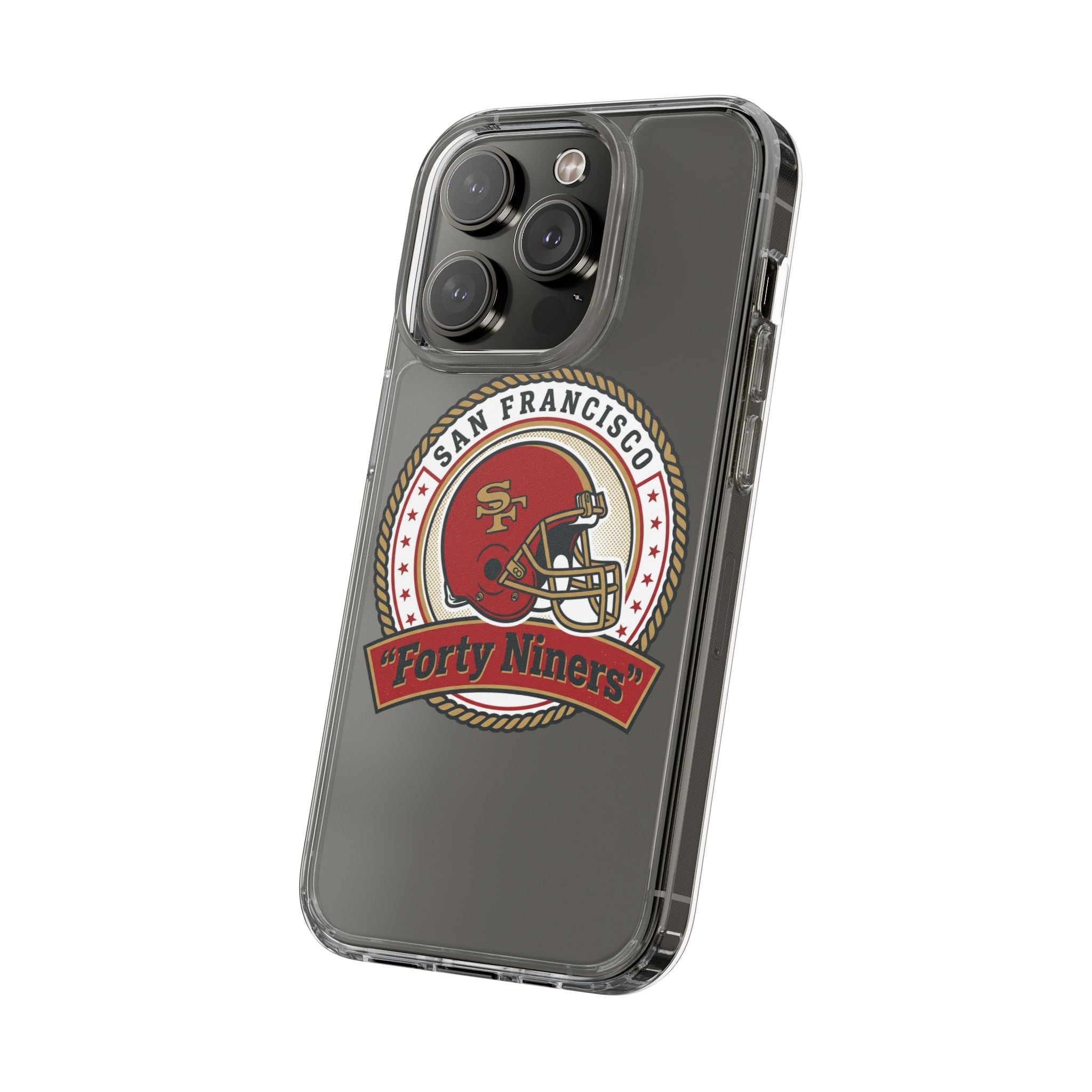 San Francisco Forty Niners Football Helmet Clear Case | NFL Team Phone Cover
