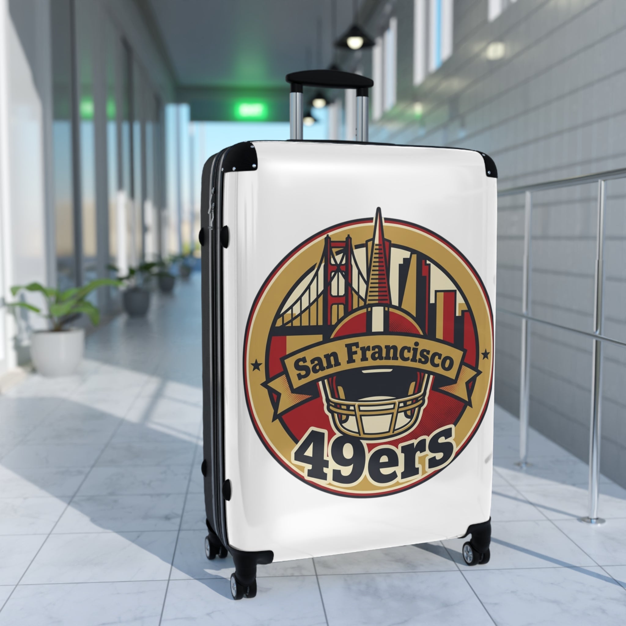 San Francisco 49ers Logo Suitcase | NFL City Skyline Luggage