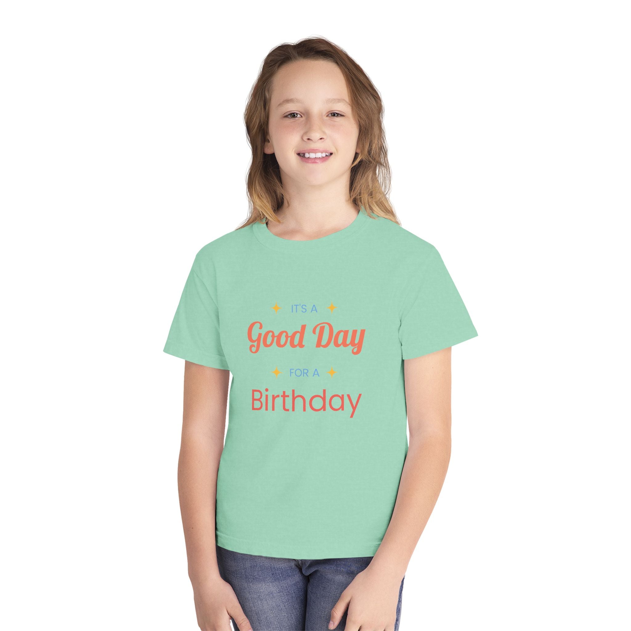 Good Day for a Birthday Youth Tee | Birthday Kids Shirt, Pastel Yellow
