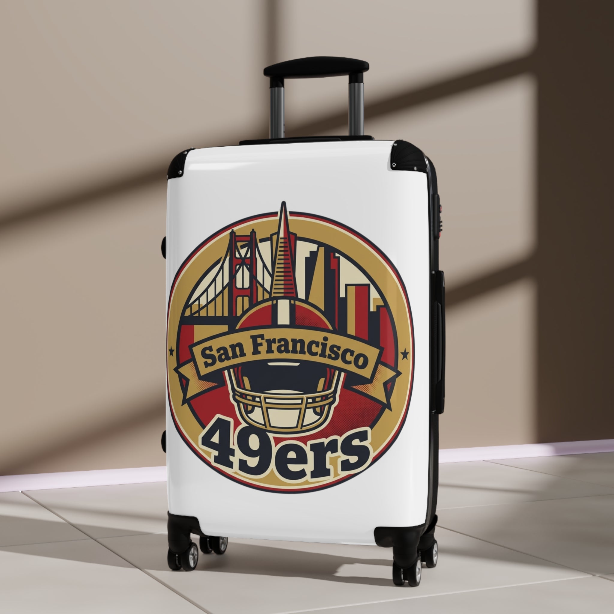 San Francisco 49ers Logo Suitcase | NFL City Skyline Luggage