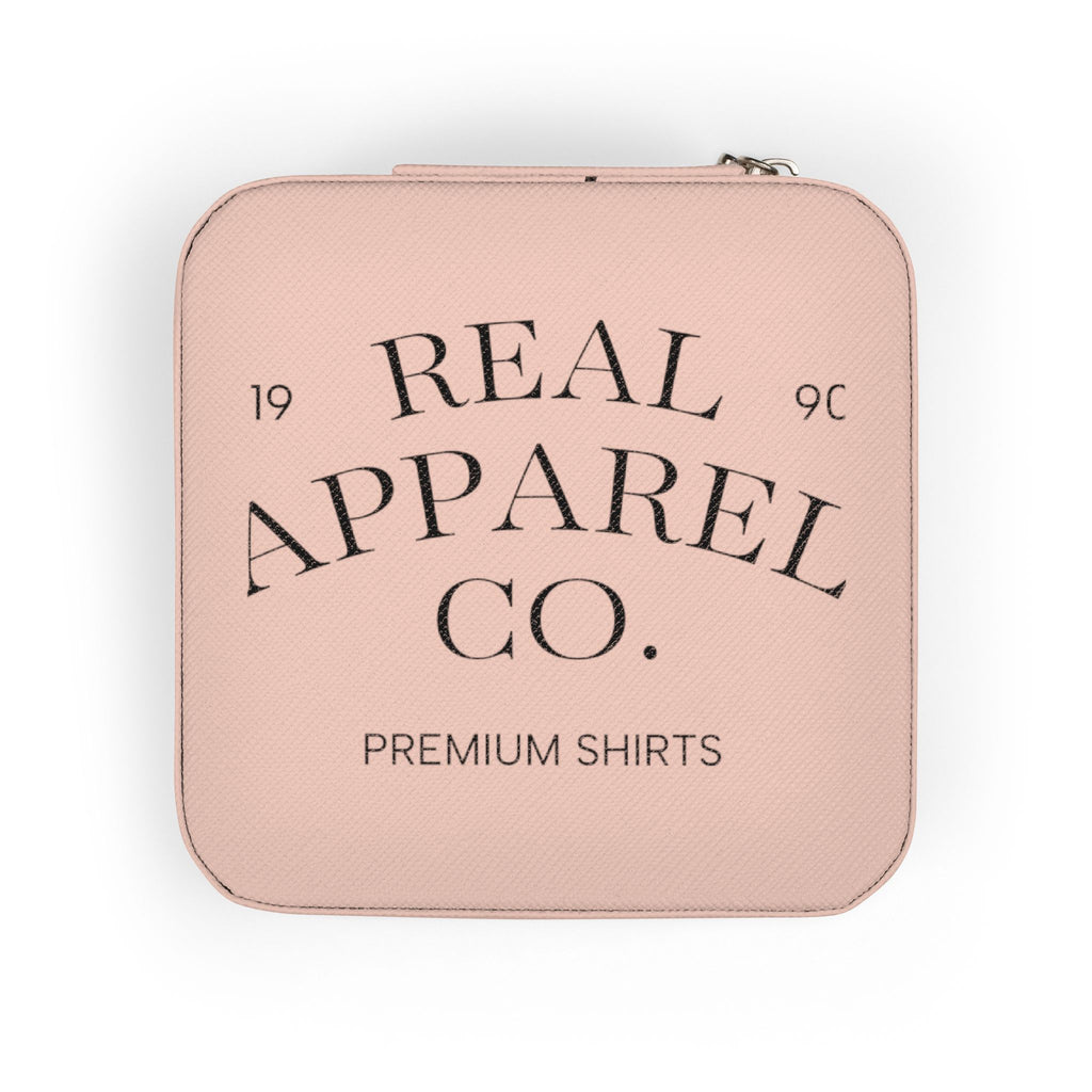 Compact Jewelry Travel Case – Pink PU Organizer with Ring & Earring Compartments