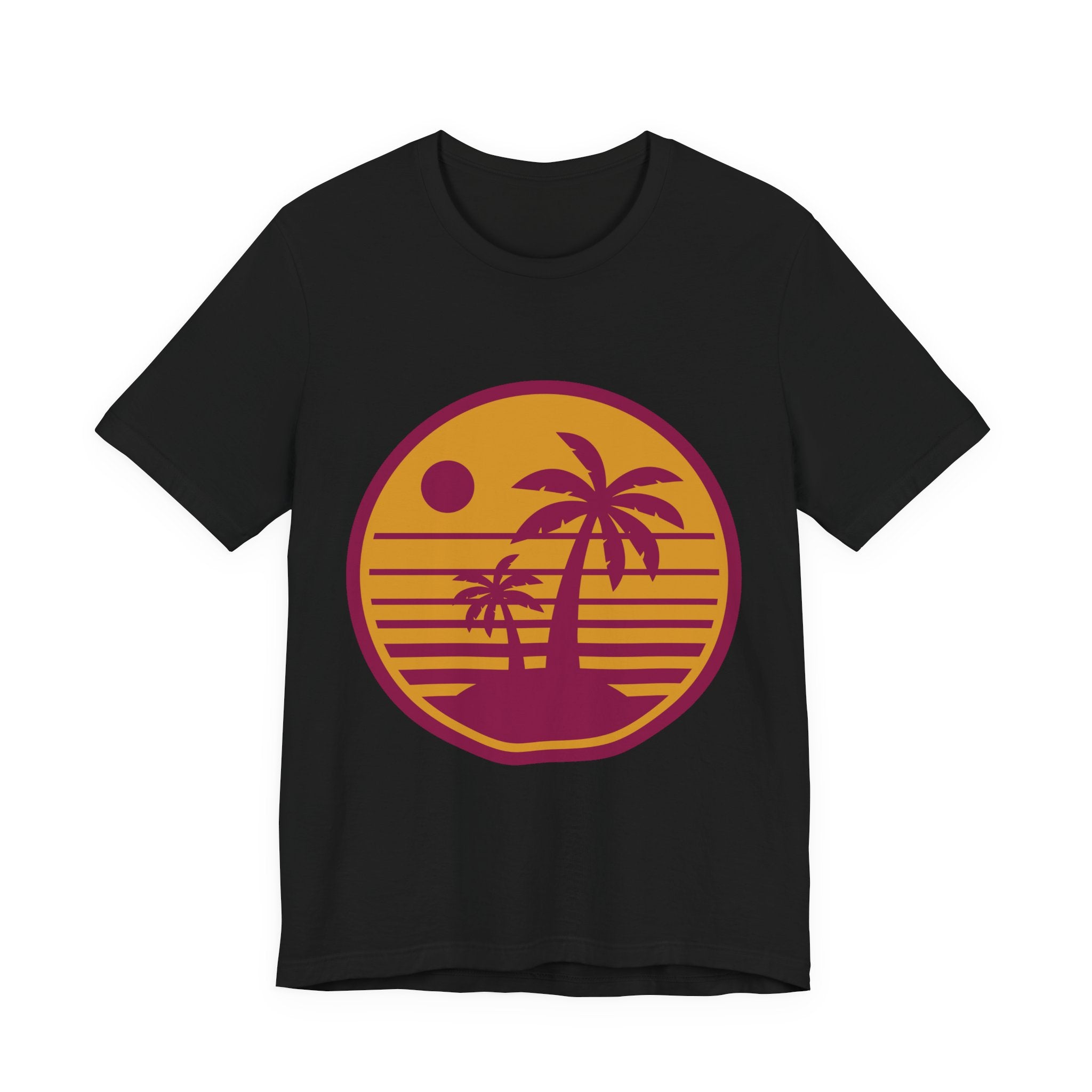 Vintage Palm Sunset Tee — Retro Beach Graphic T-Shirt