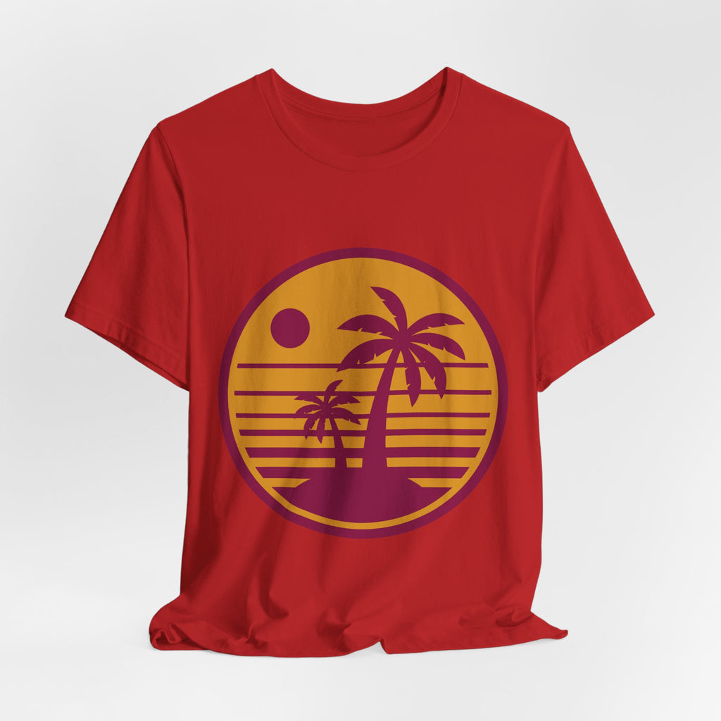 Vintage Palm Sunset Tee — Retro Beach Graphic T-Shirt
