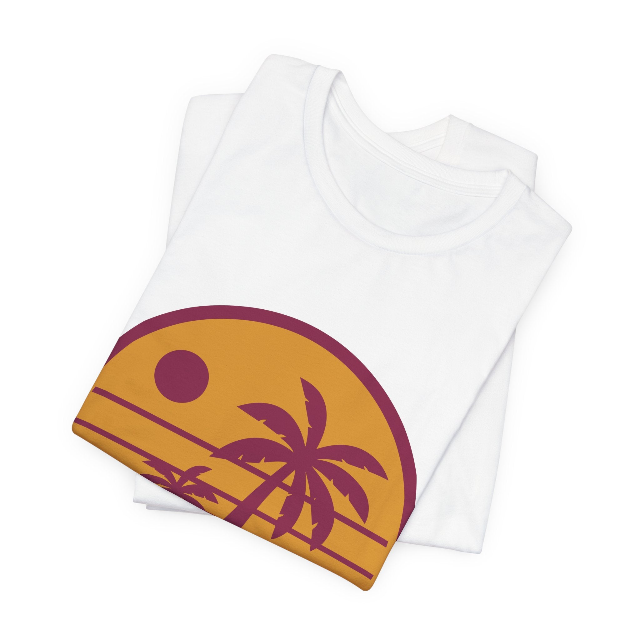 Vintage Palm Sunset Tee — Retro Beach Graphic T-Shirt