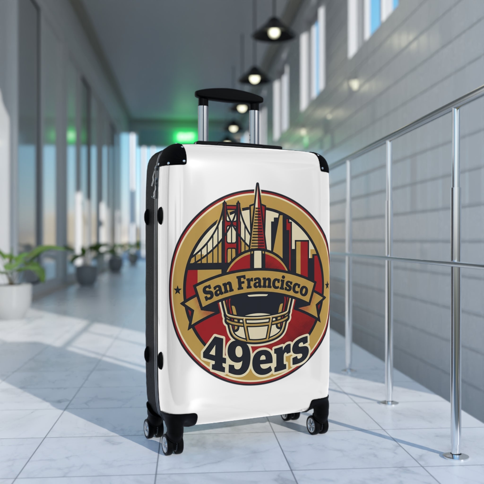 San Francisco 49ers Logo Suitcase | NFL City Skyline Luggage
