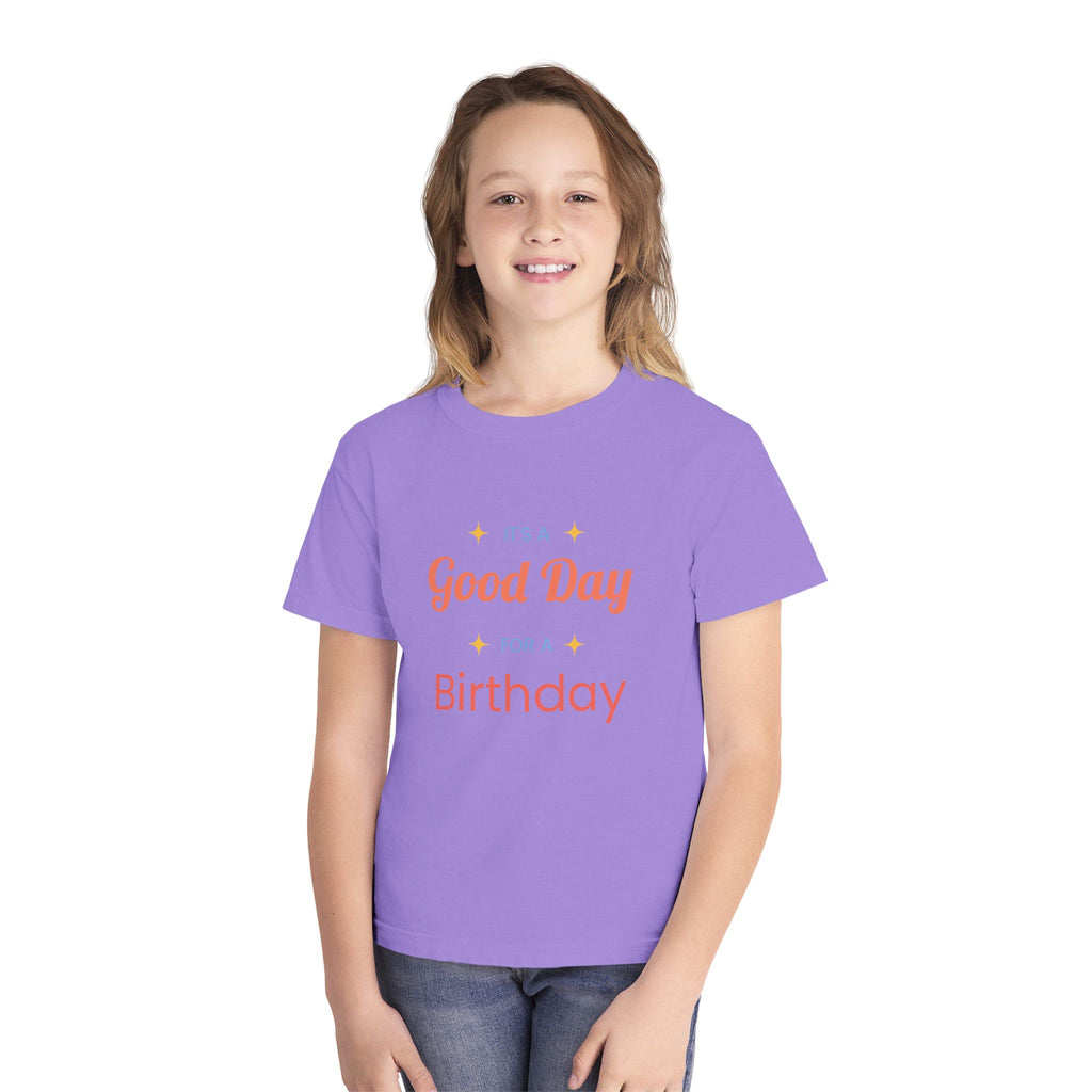 Good Day for a Birthday Youth Tee | Birthday Kids Shirt, Pastel Yellow