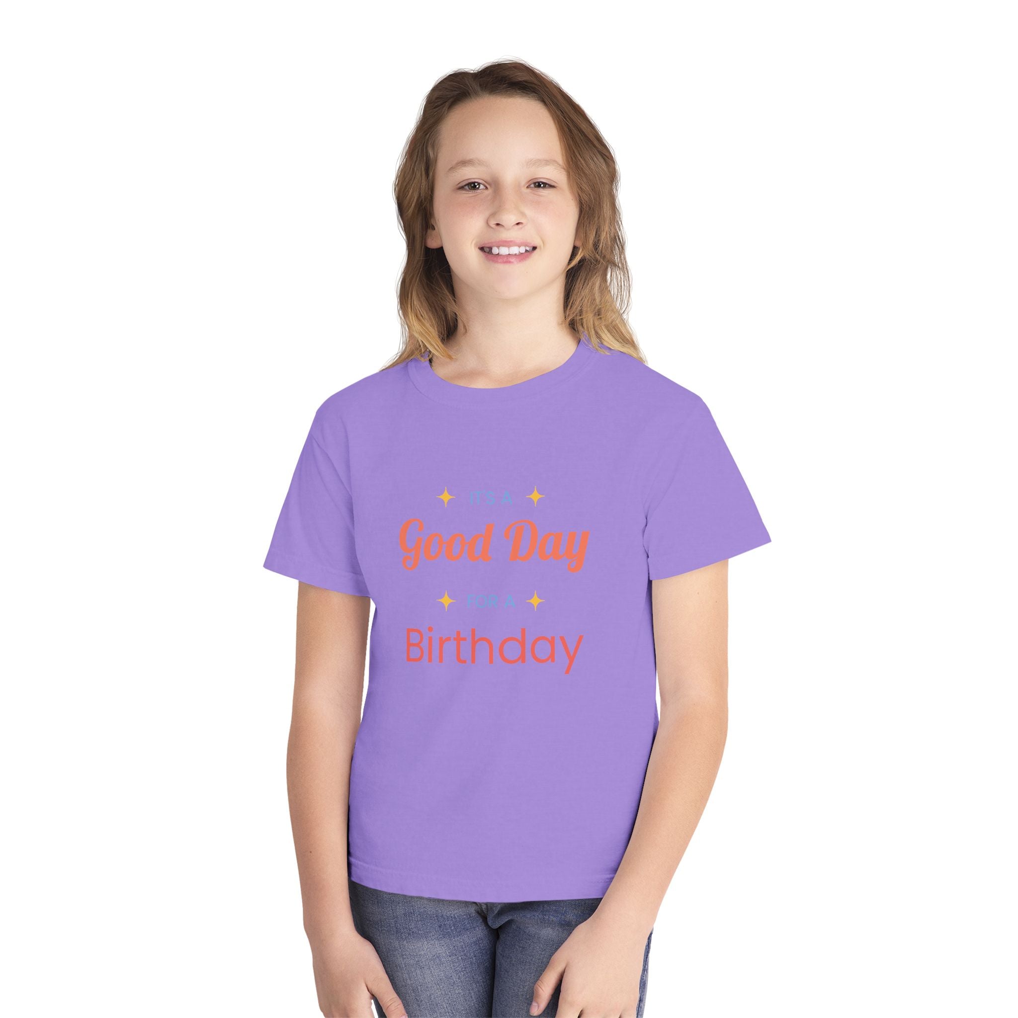 Good Day for a Birthday Youth Tee | Birthday Kids Shirt, Pastel Yellow