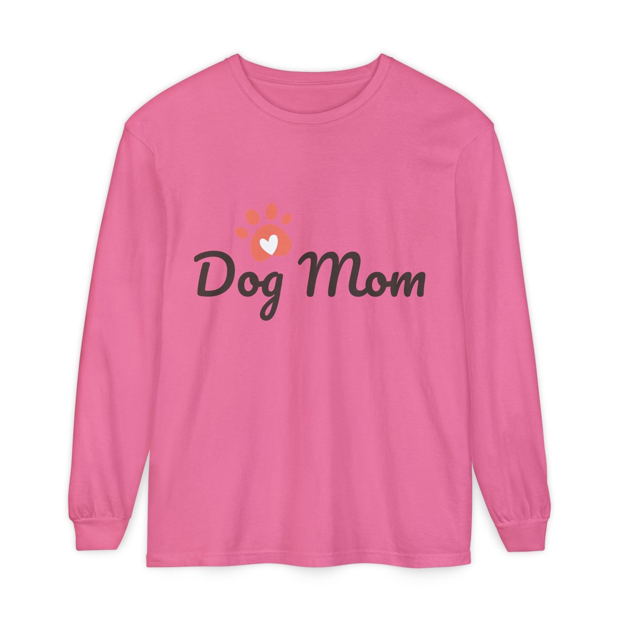 Dog Mom paw heart Long Sleeve T-Shirt | Dog Mom shirt