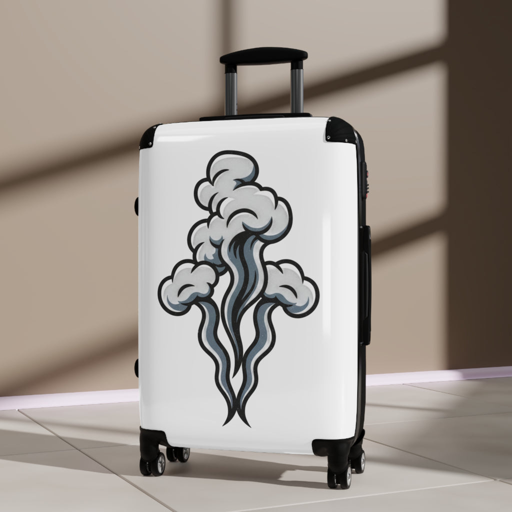Smoke Plume Suitcase | Travel Luggage with Cloud Graphic