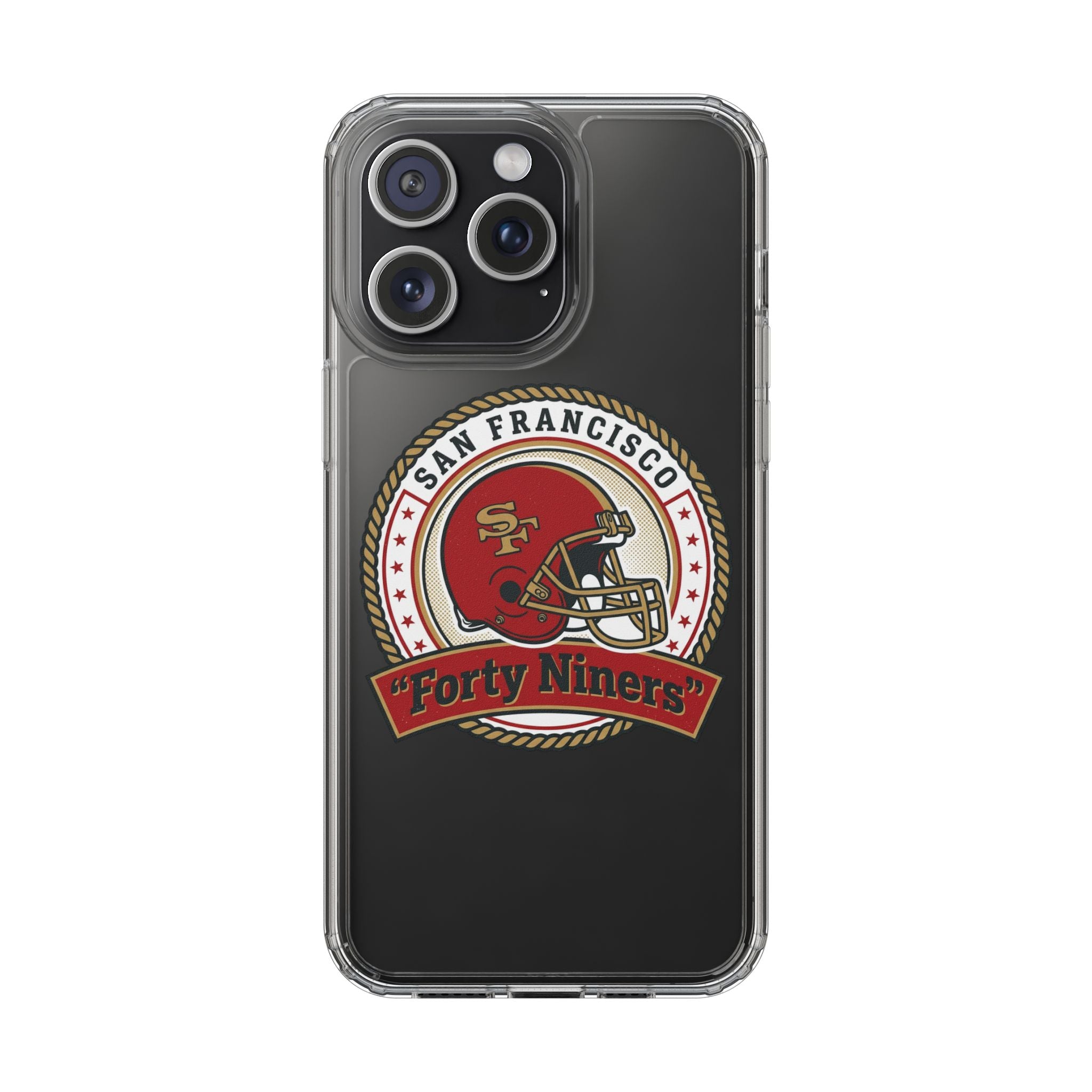 San Francisco Forty Niners Football Helmet Clear Case | NFL Team Phone Cover