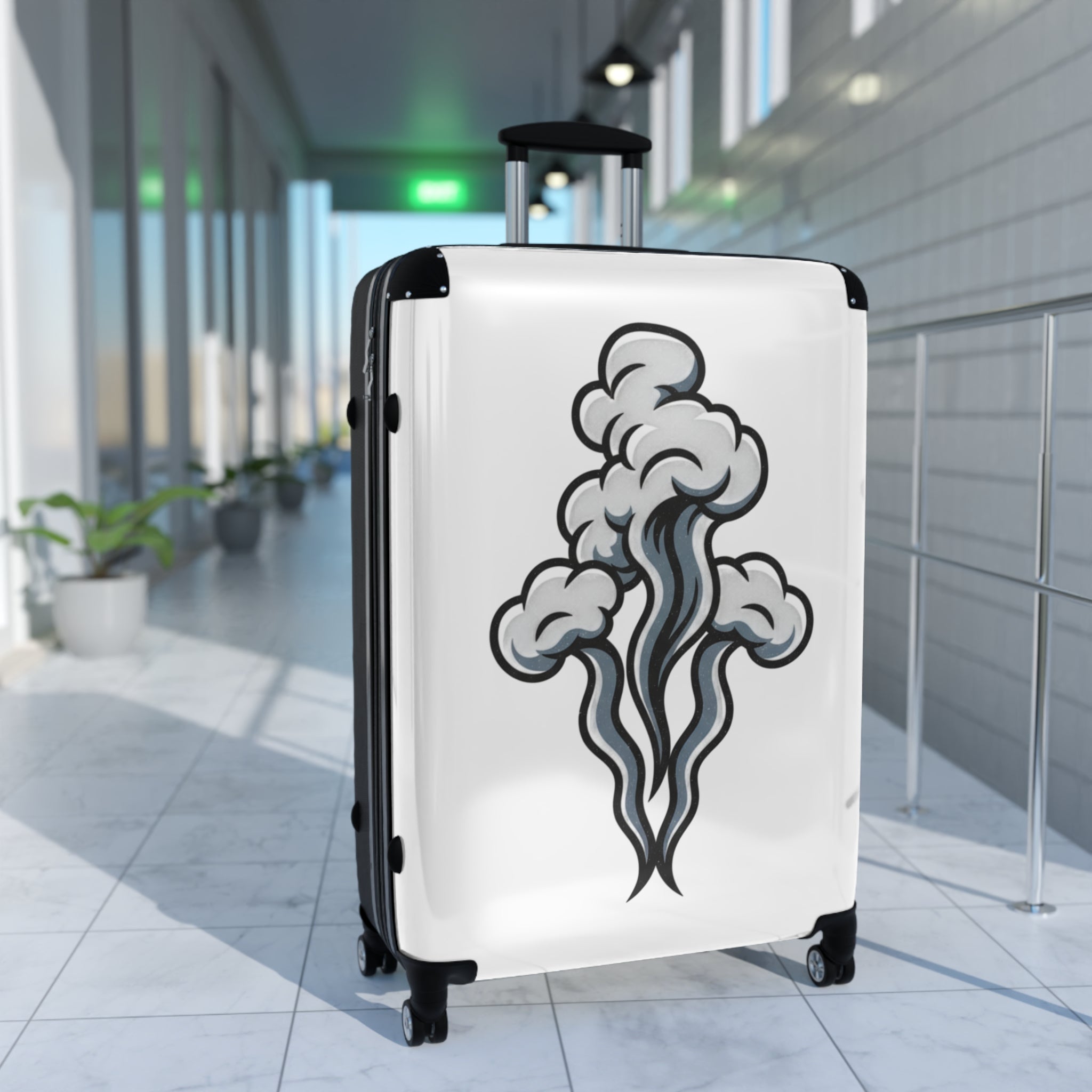 Smoke Plume Suitcase | Travel Luggage with Cloud Graphic