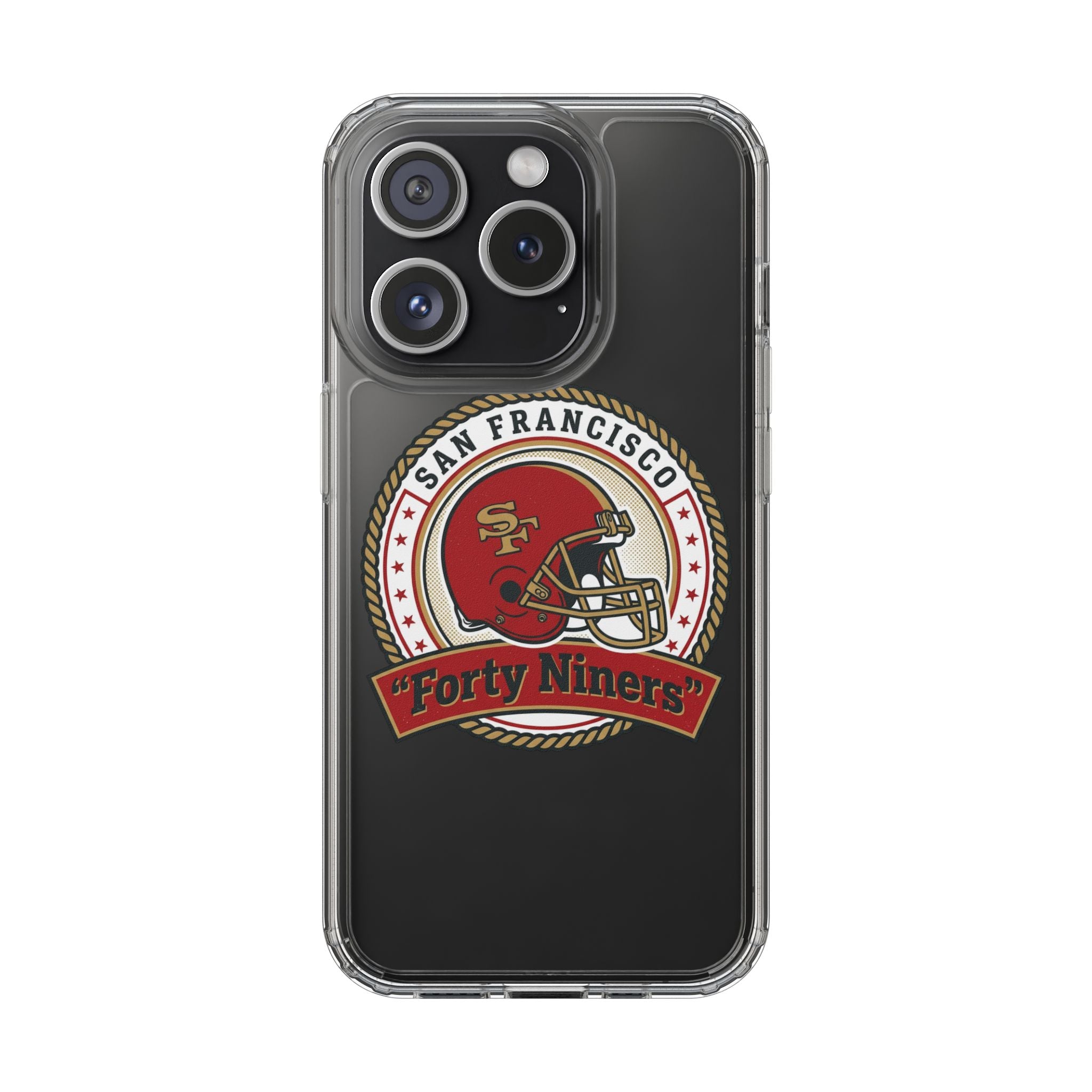 San Francisco Forty Niners Football Helmet Clear Case | NFL Team Phone Cover