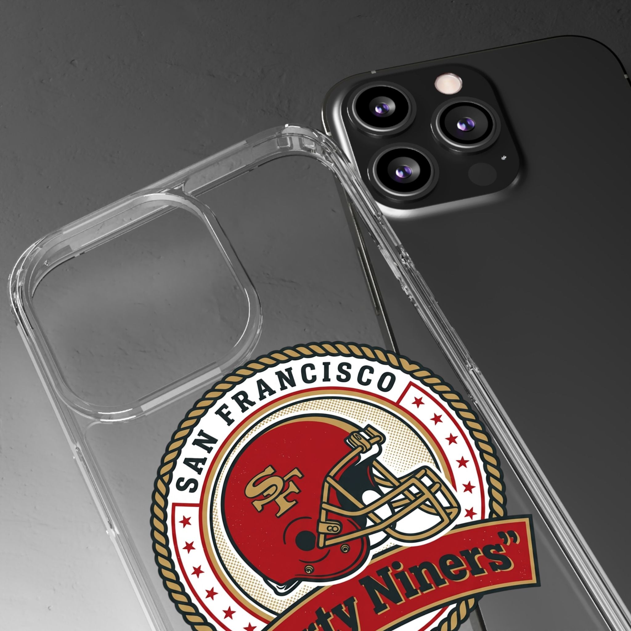 San Francisco Forty Niners Football Helmet Clear Case | NFL Team Phone Cover