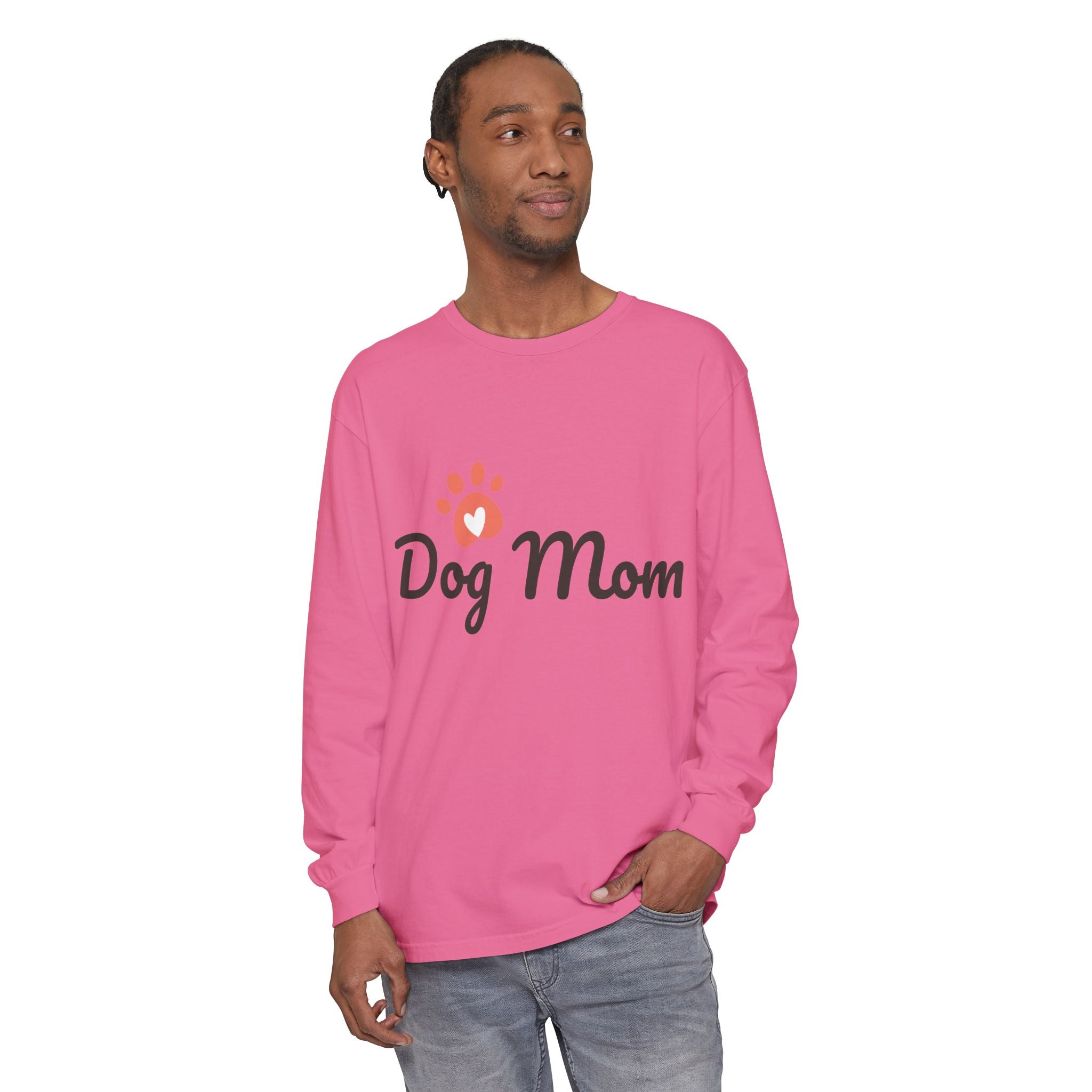 Dog Mom paw heart Long Sleeve T-Shirt | Dog Mom shirt