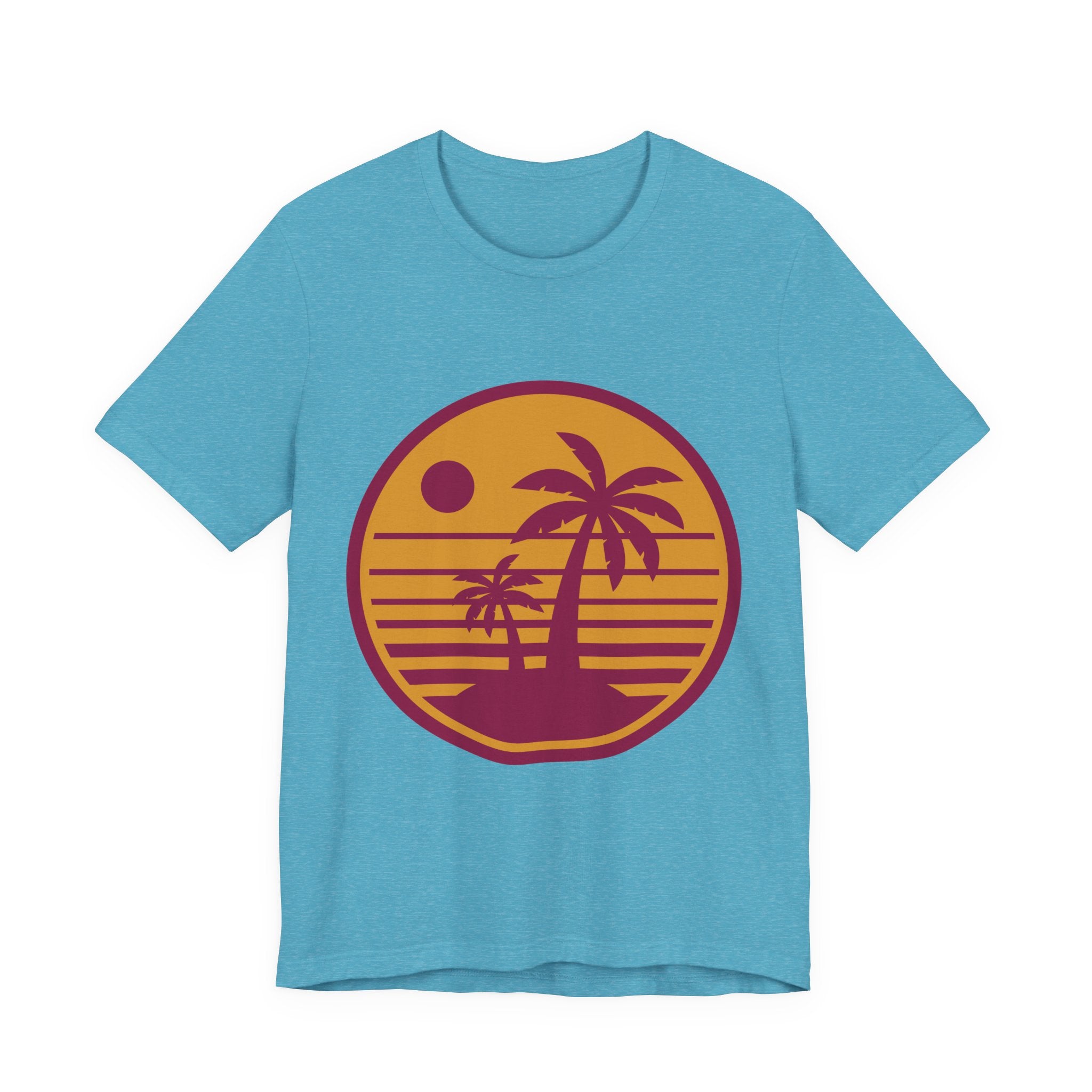Vintage Palm Sunset Tee — Retro Beach Graphic T-Shirt