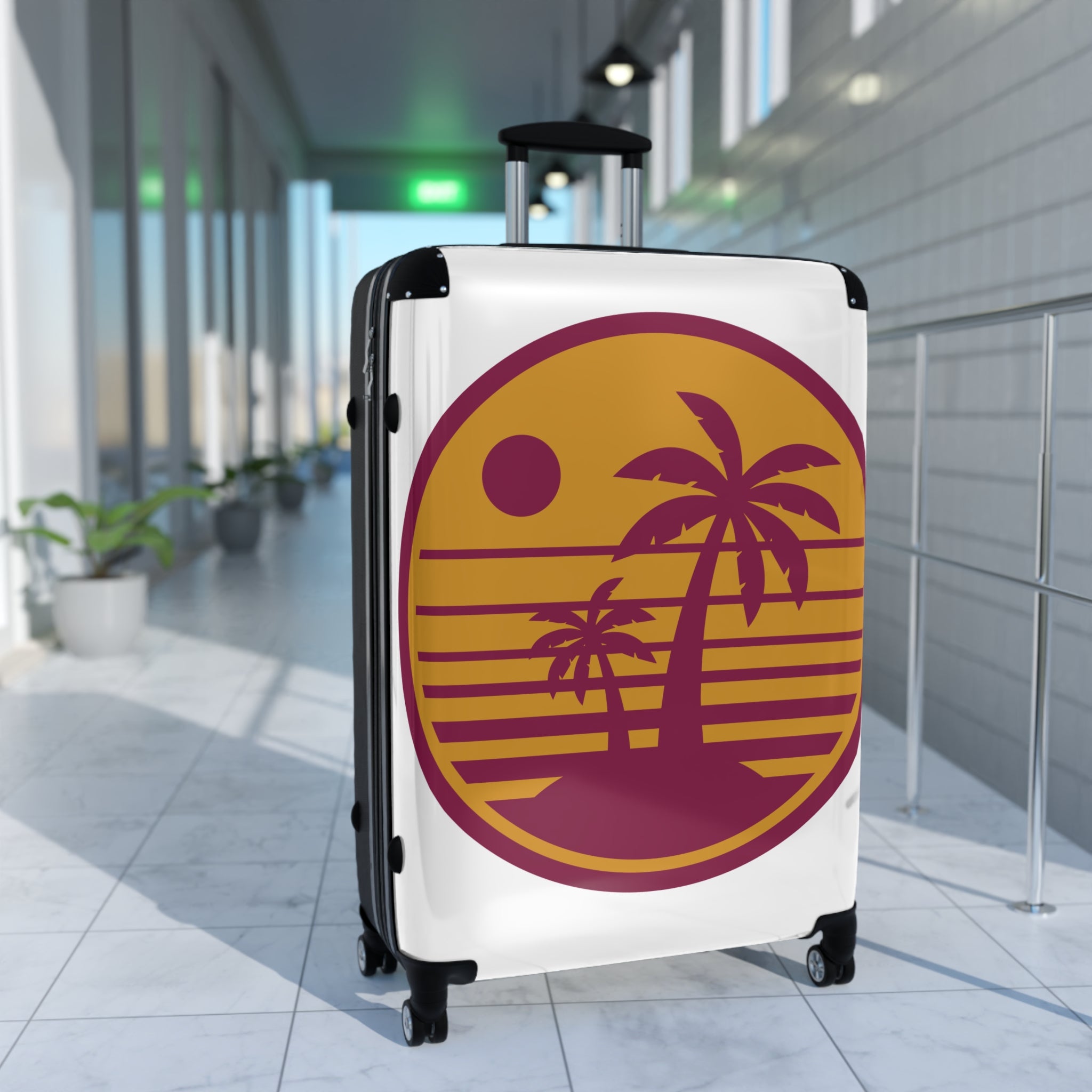 Retro Palm Sunset Suitcase | Beach Travel Luggage