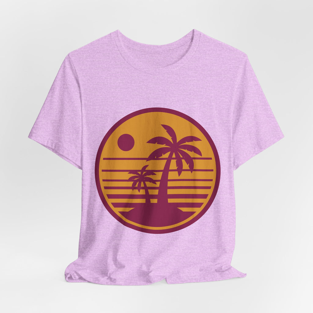 Vintage Palm Sunset Tee — Retro Beach Graphic T-Shirt