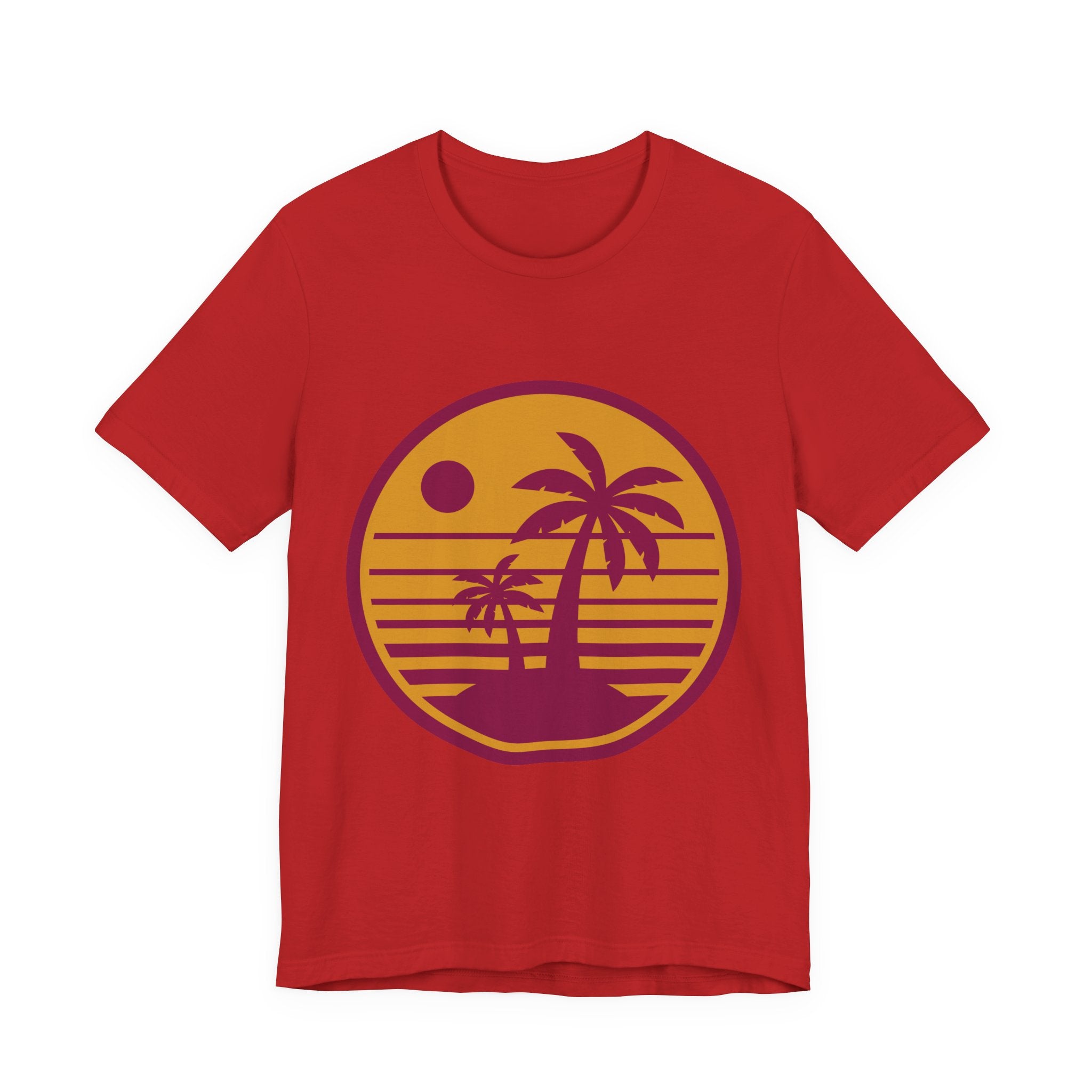 Vintage Palm Sunset Tee — Retro Beach Graphic T-Shirt