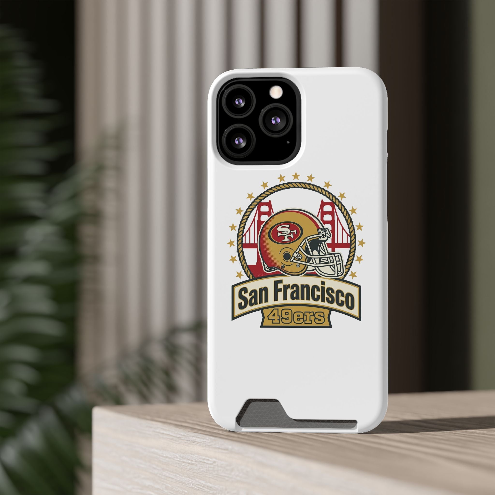 San Francisco 49ers Helmet Phone Case with Card Holder | Team Logo