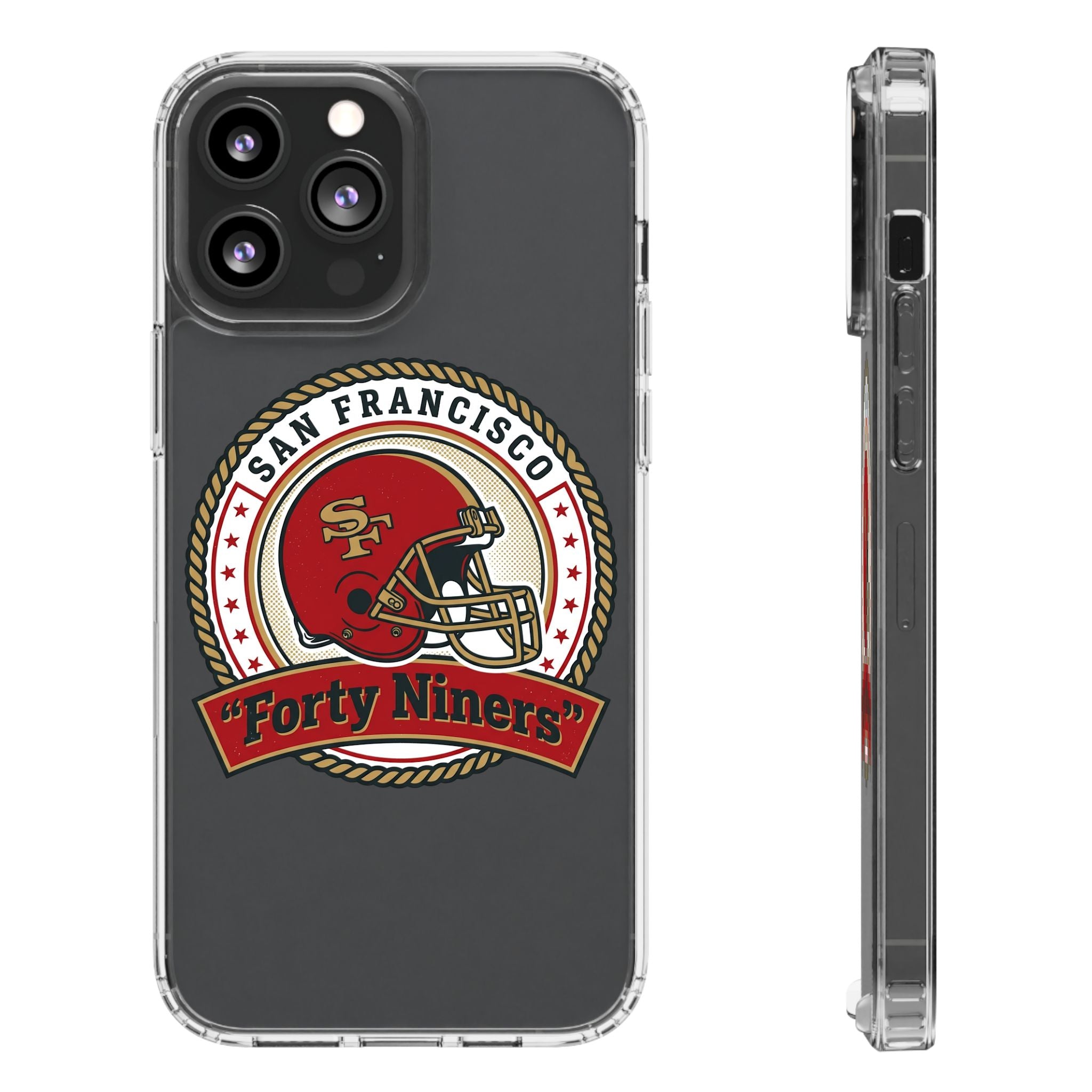 San Francisco Forty Niners Football Helmet Clear Case | NFL Team Phone Cover