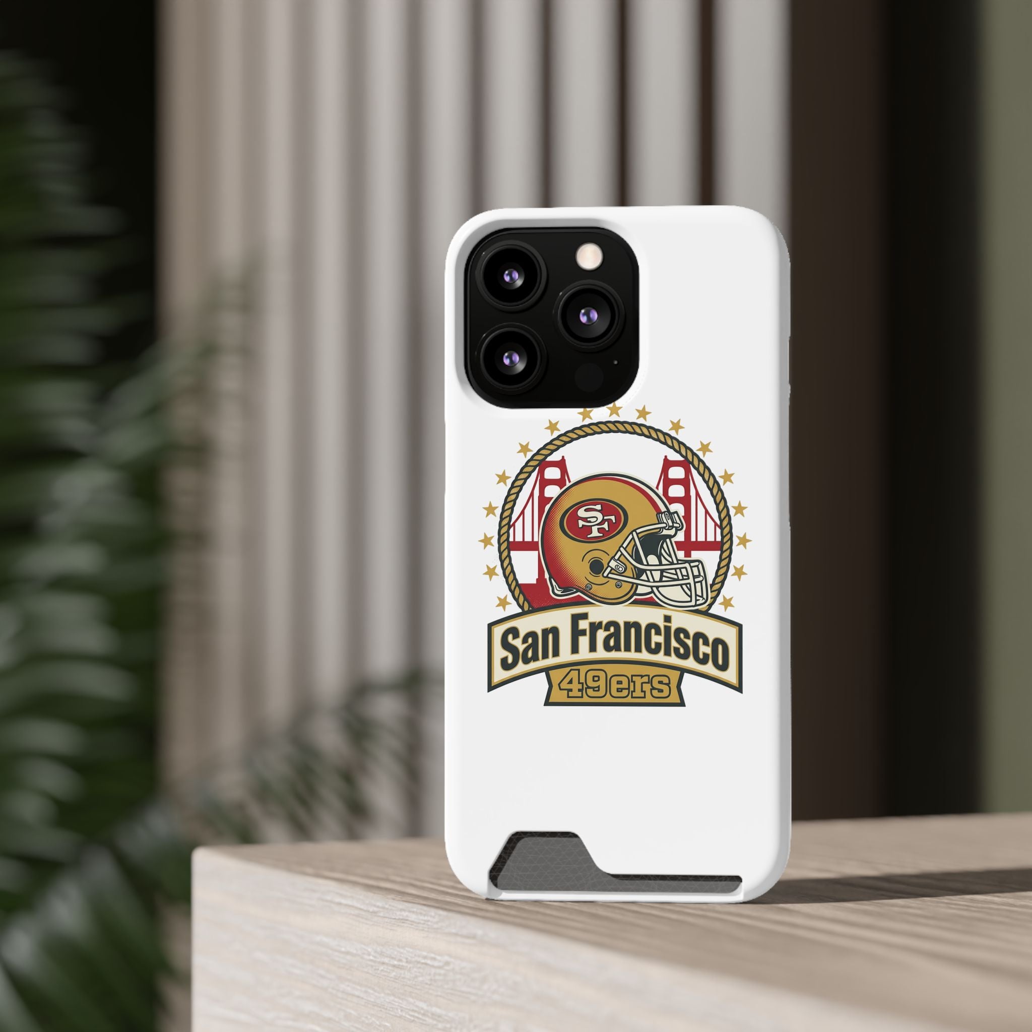 San Francisco 49ers Helmet Phone Case with Card Holder | Team Logo