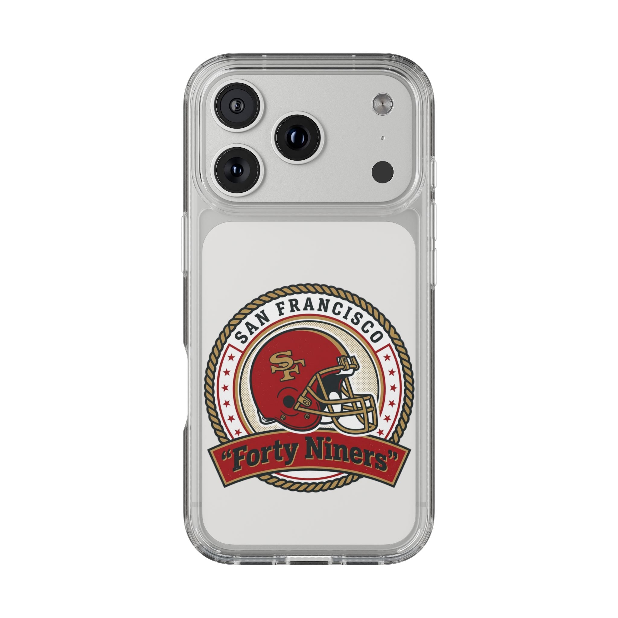 San Francisco Forty Niners Football Helmet Clear Case | NFL Team Phone Cover