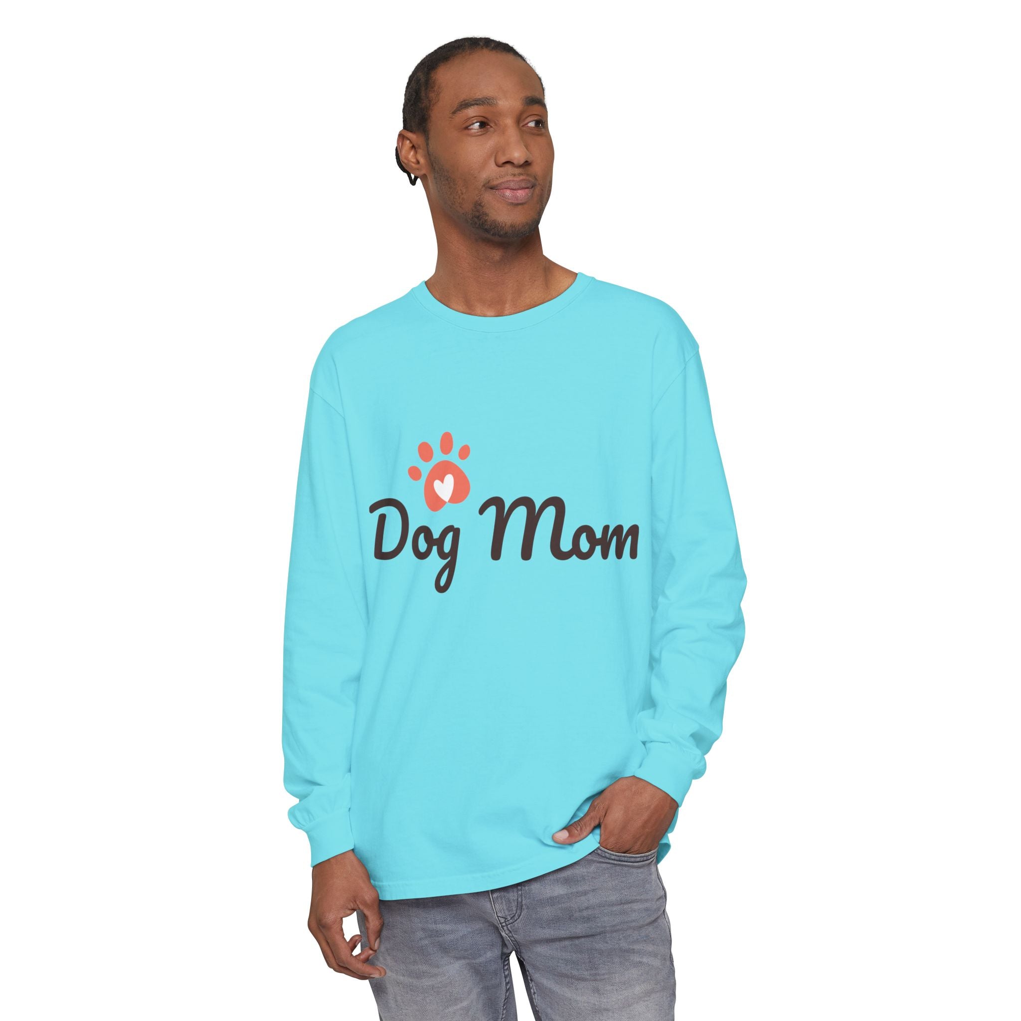 Dog Mom paw heart Long Sleeve T-Shirt | Dog Mom shirt