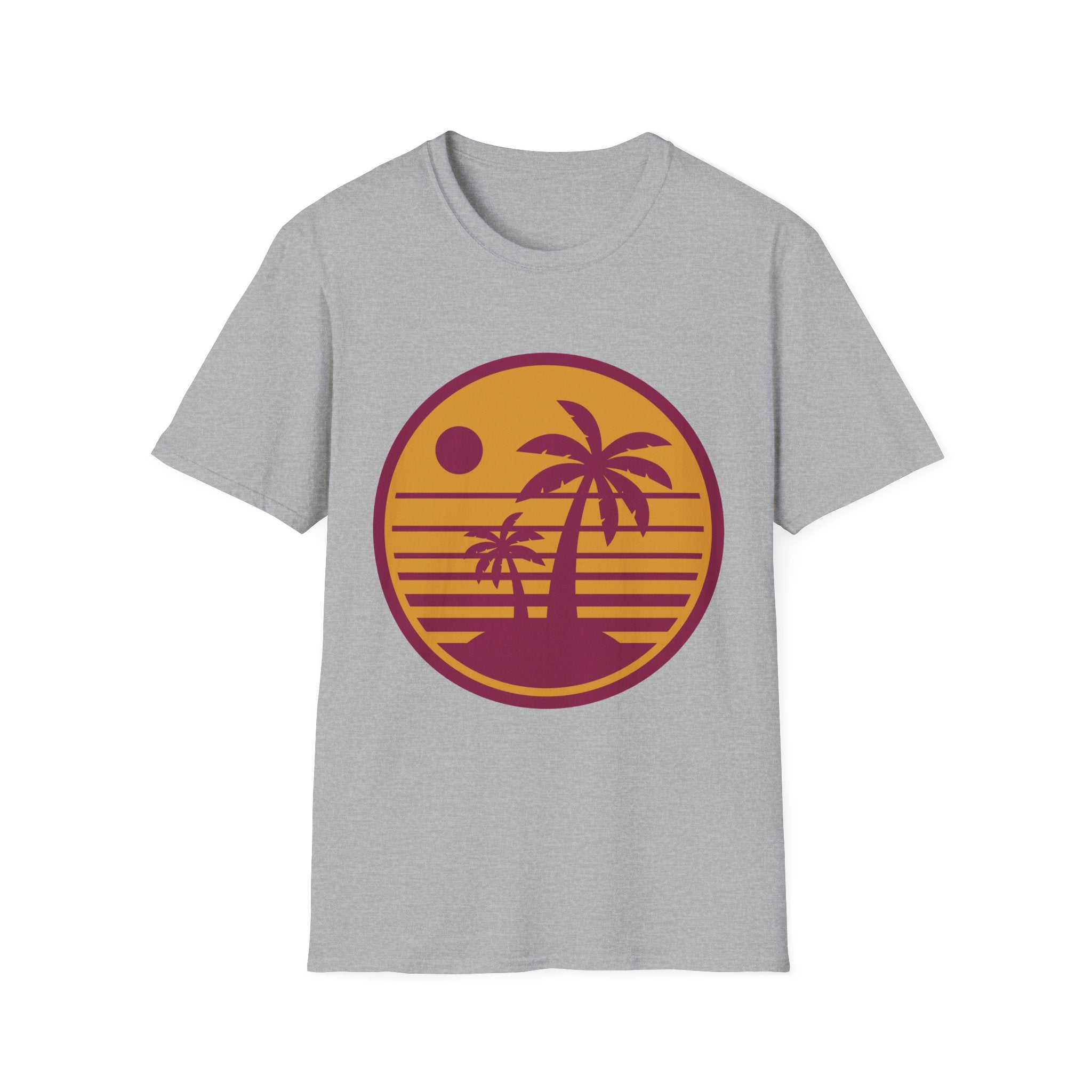 Retro Palm Trees Sunset T-Shirt | Tropical Beach Graphic